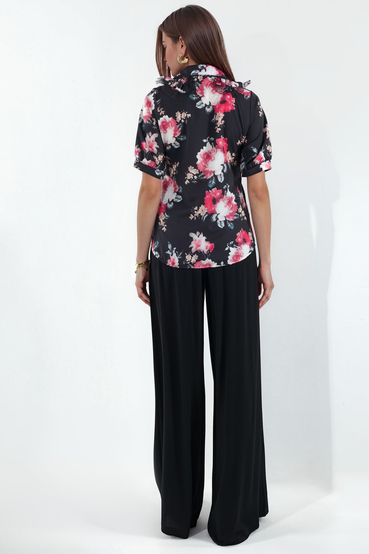 MSN Floral Poplin Shirt-collar Blouse 3