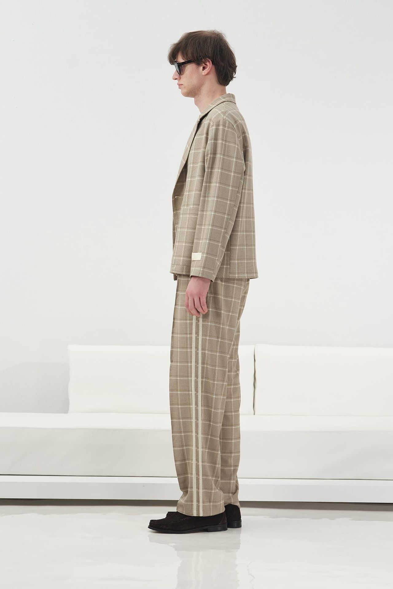 GIESTO Polyviscose Checked Jacket with Pockets 2