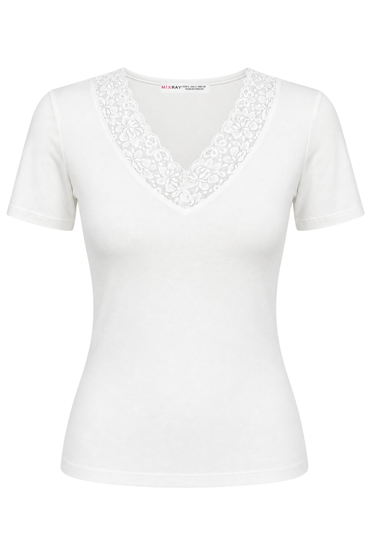 MIXRAY Lace V-Neck Slim Fit Blouse 1