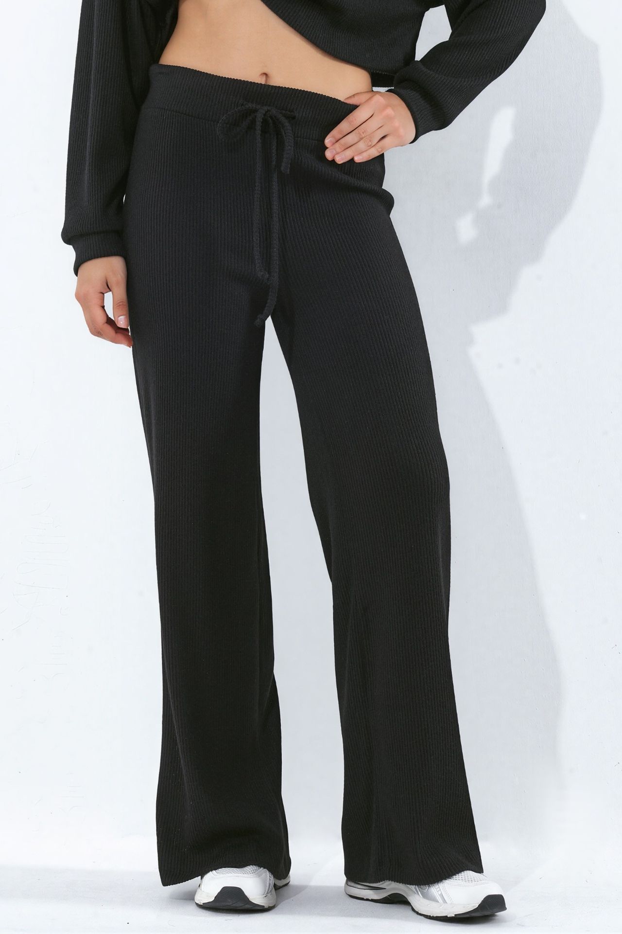 BUSEM Women's Elastic Waist Straight Pants