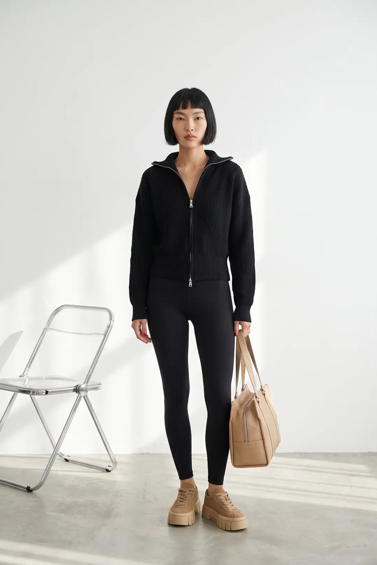 MY FASHION Açık Ön Basit Örgü Hırka 4