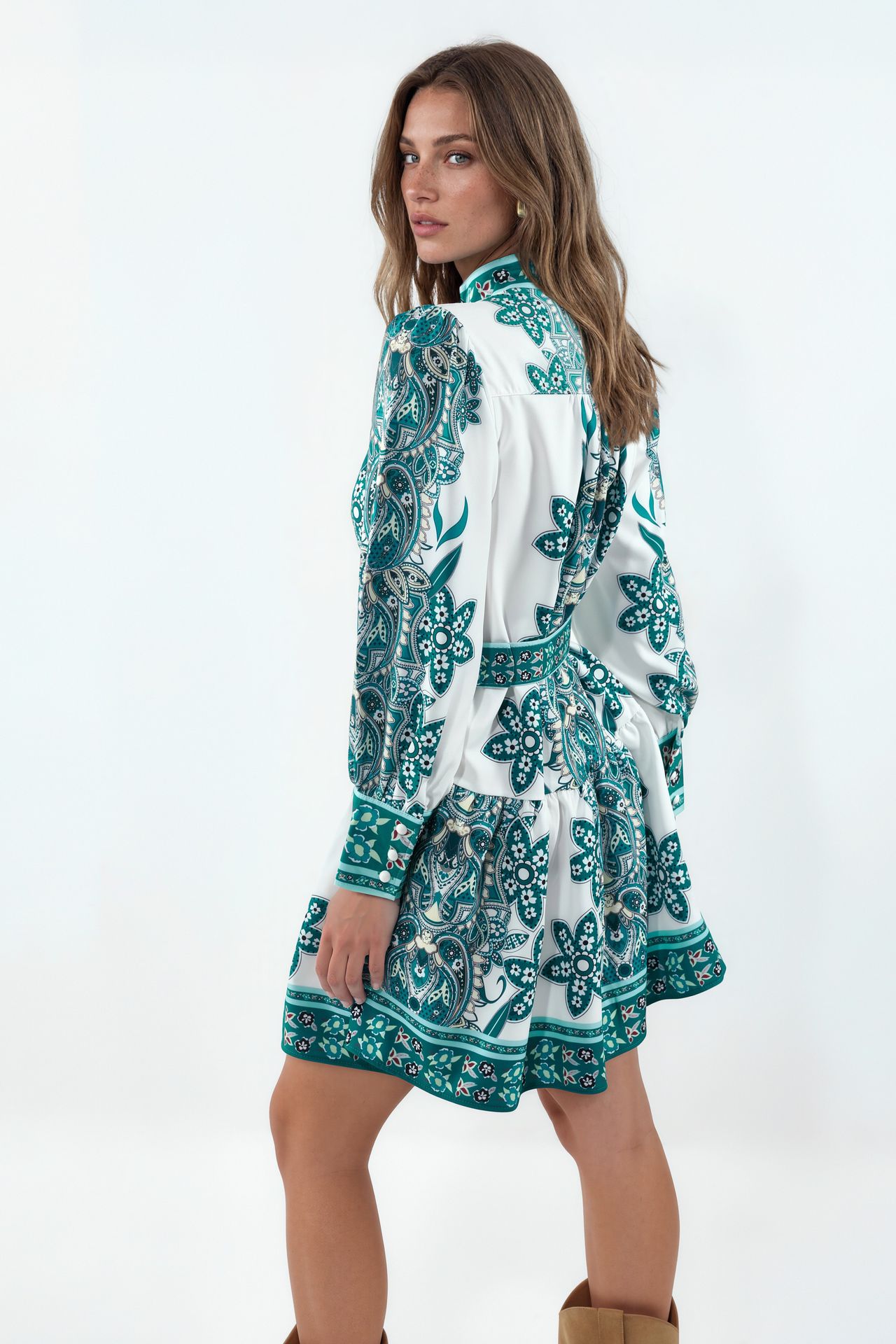 MSN Printed Belted Mini Dress 2