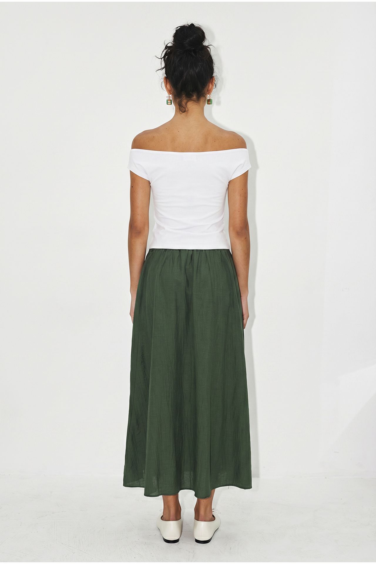 LUCCI High Waist A-Line Maxi Skirt with Pockets 4