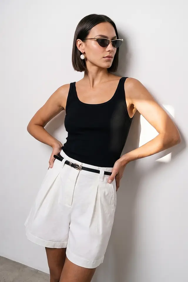 DILVIN Ribbed Fitted Camisole Top