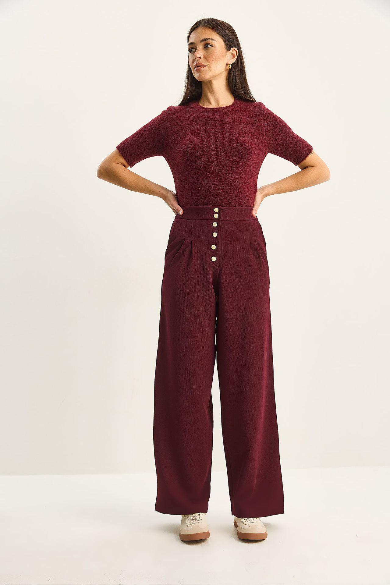 LUCCI High Waist Wide Leg Palazzo Pants 6