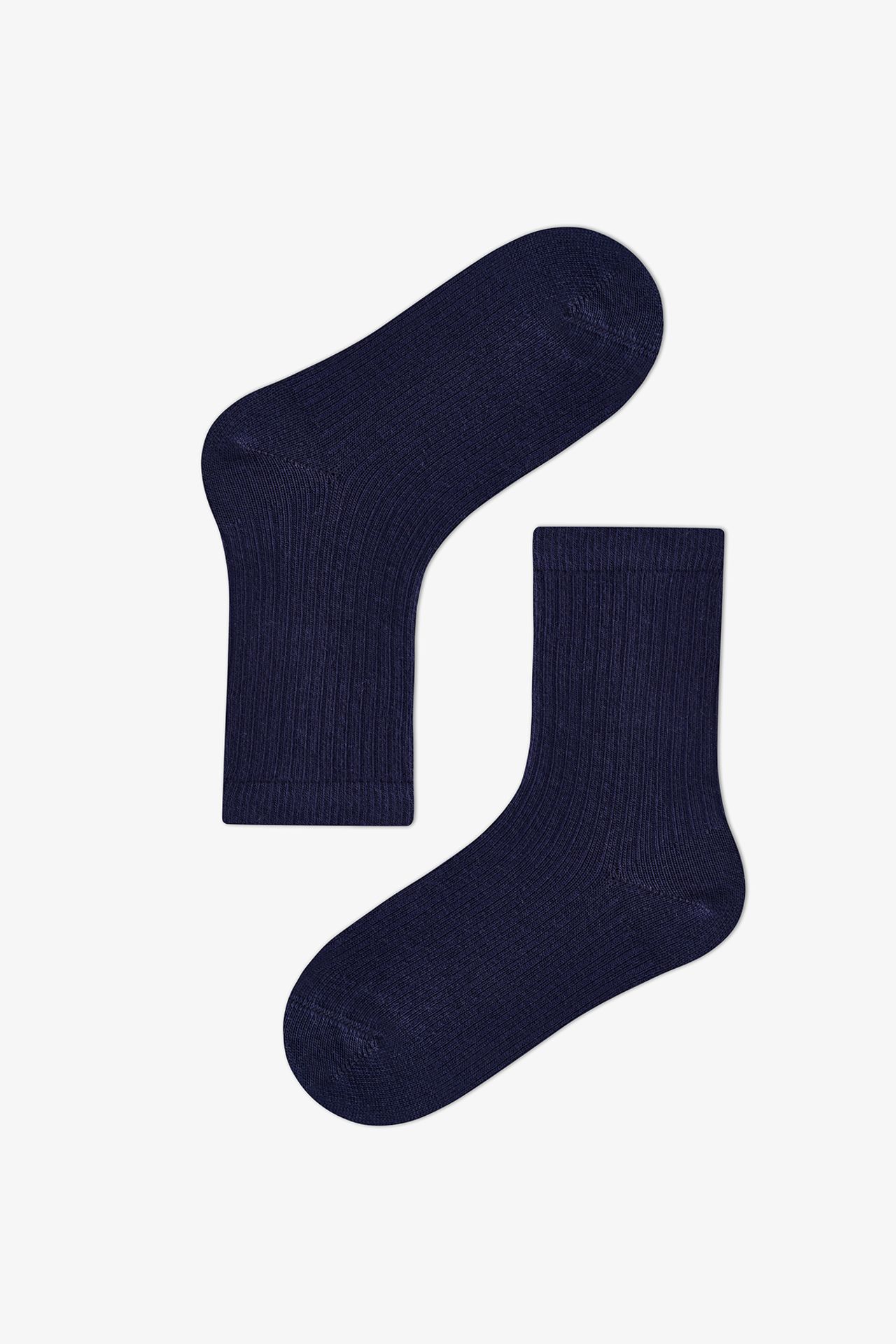 PENTI Boys' Signature Ribbed Cotton Pair Crew Socks 2