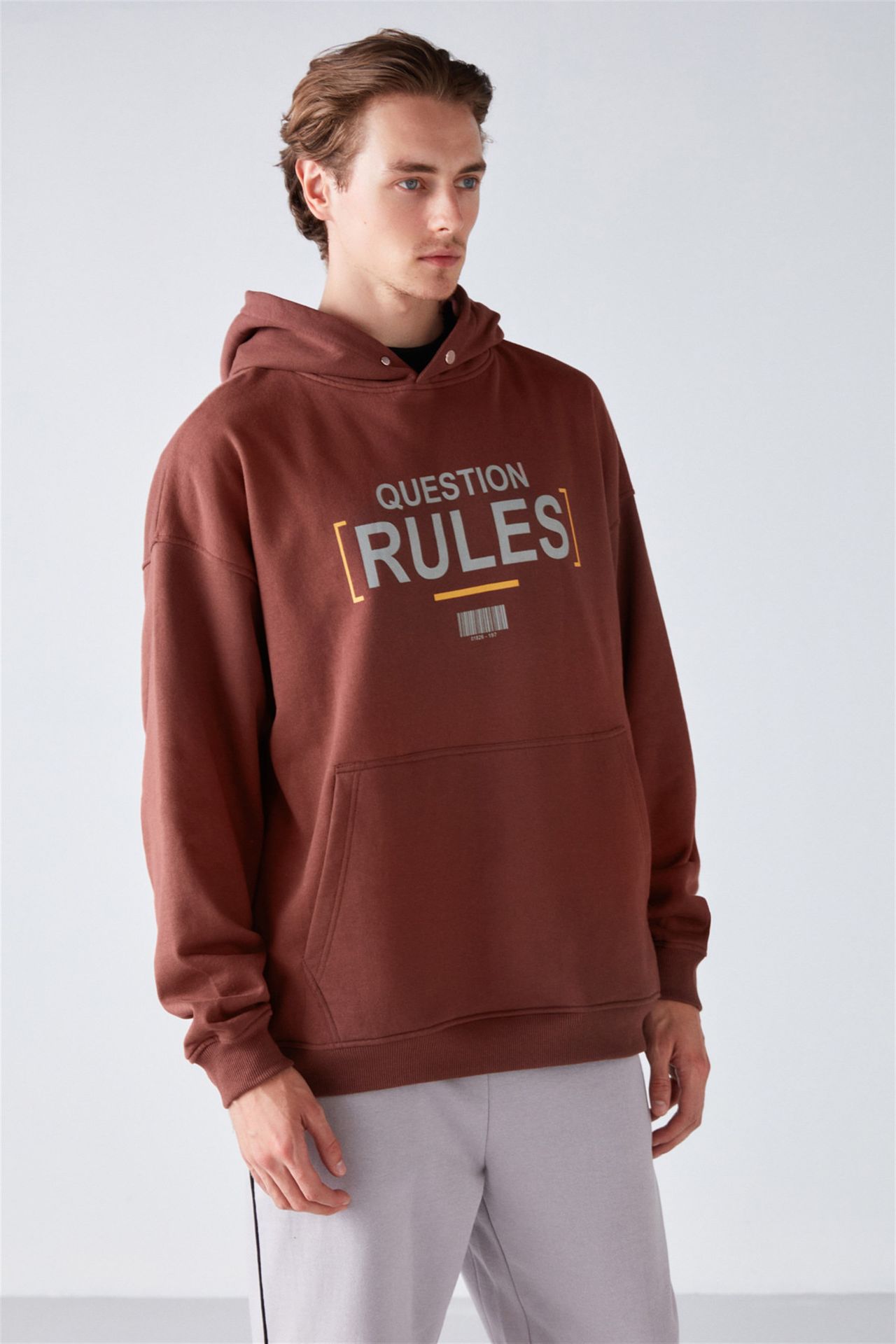 GRIMELANGE Kapüşonlu Baskılı Sweatshirt 4