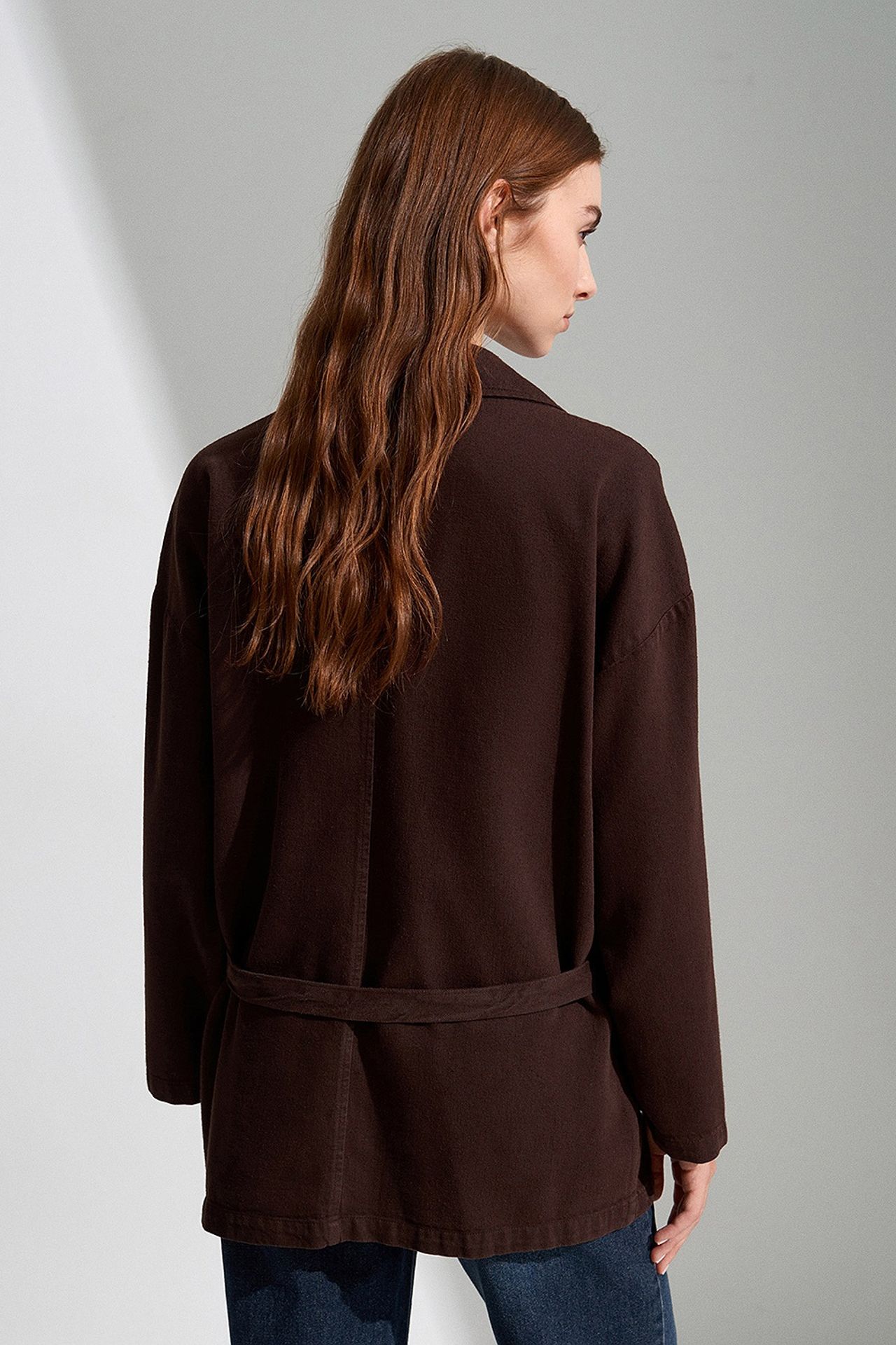 DILVIN Oversized Belted Long Jacket 2