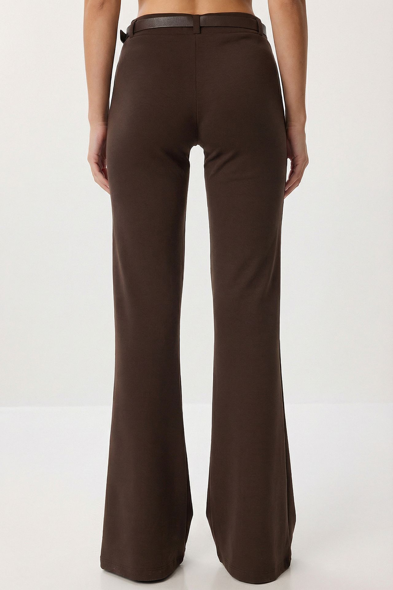 ISTANBUL High Waist Flare Leg Pants with Belt 5