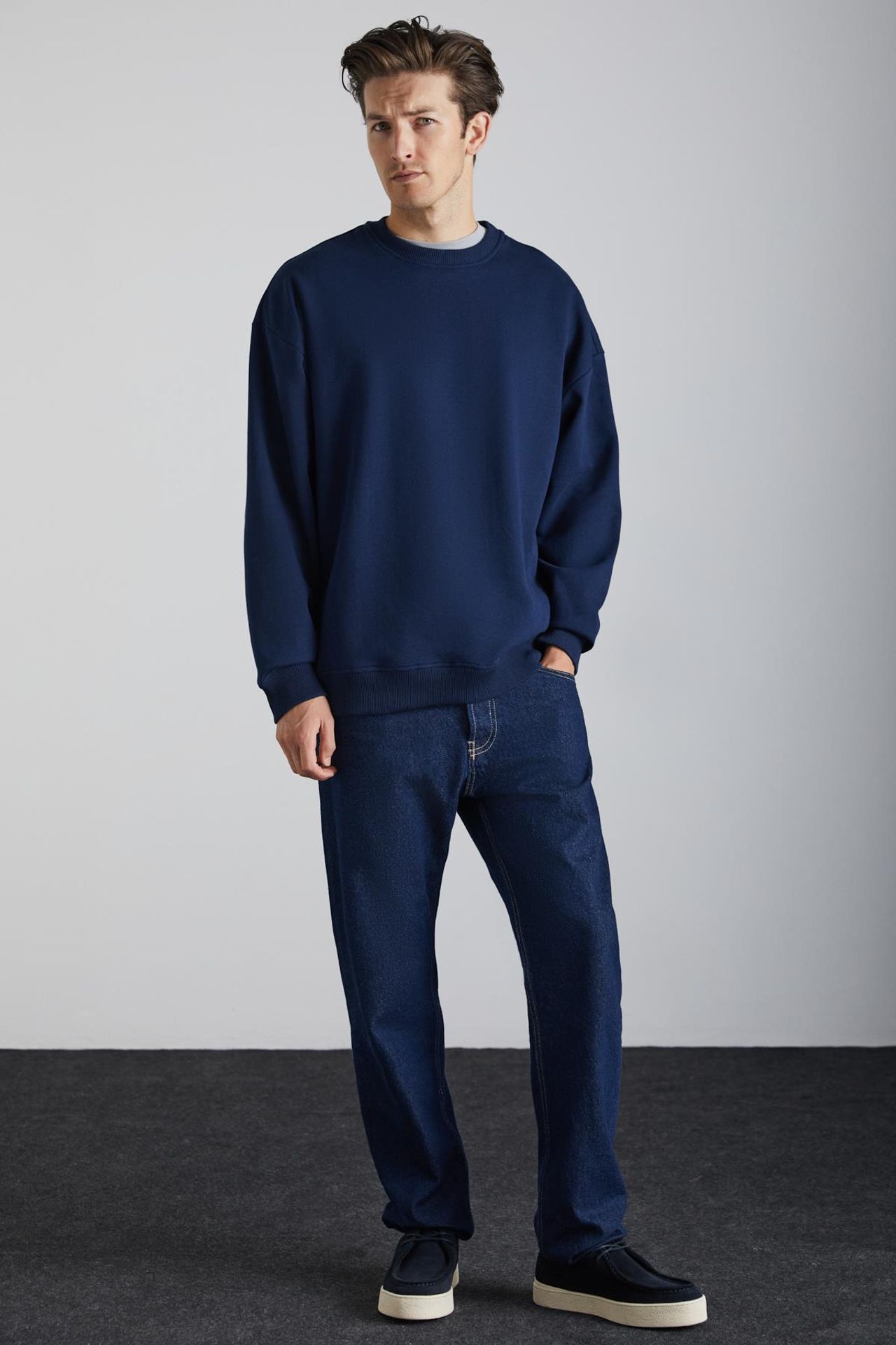 GRIMELANGE Bol Kesim Fitilli Bisiklet Yaka Sweatshirt 3