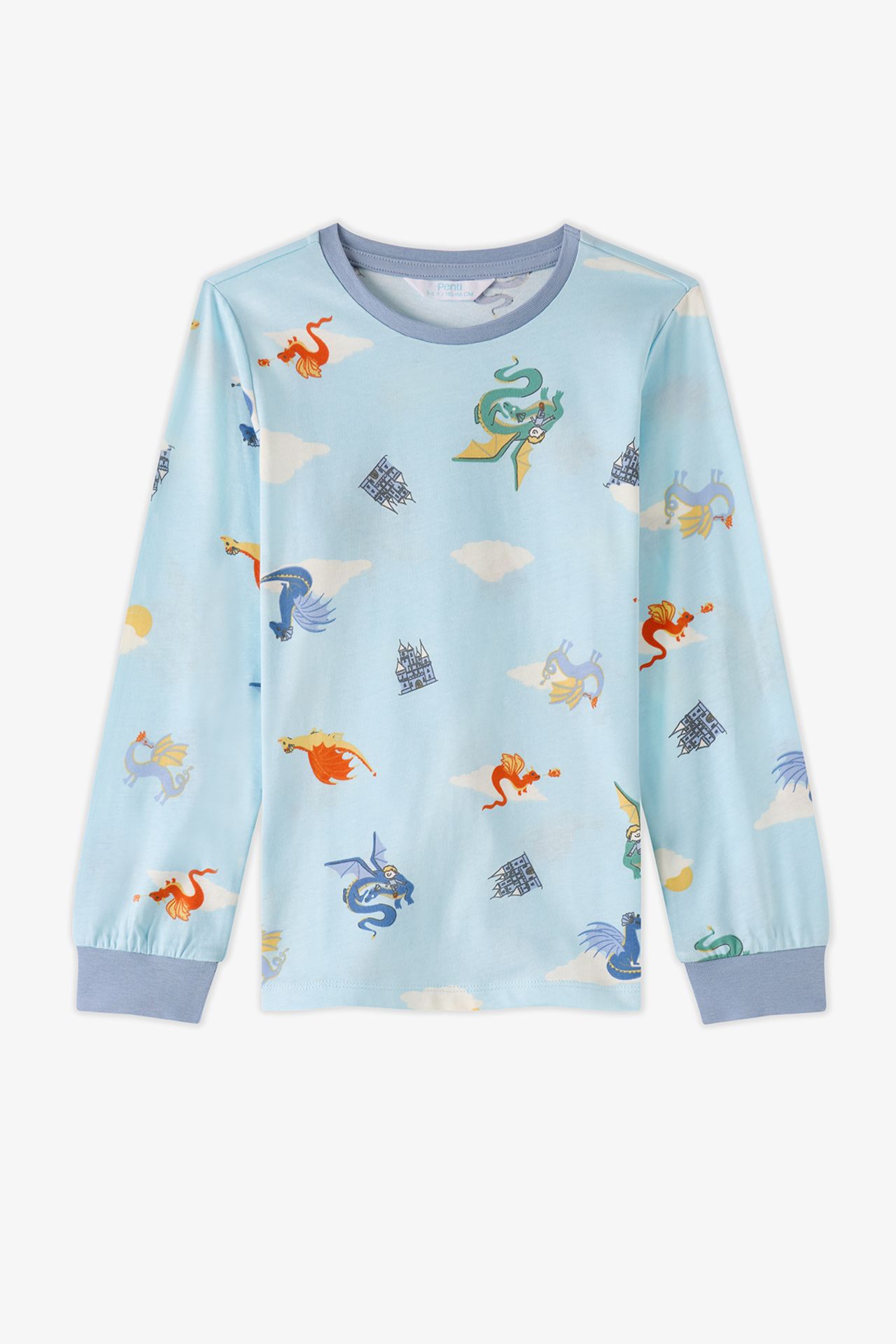 PENTI Boys' Mini Dragon Riders Long Sleeve Pajama Set 3