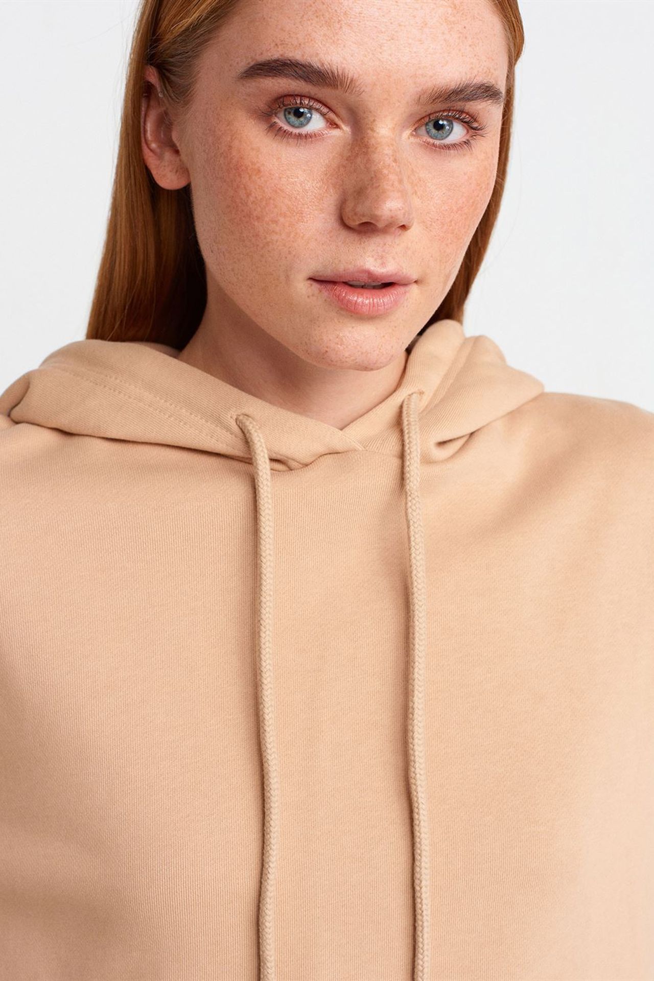 DILVIN Oversize Pamuklu Kapüşonlu Fermuarlı Sweatshirt 4