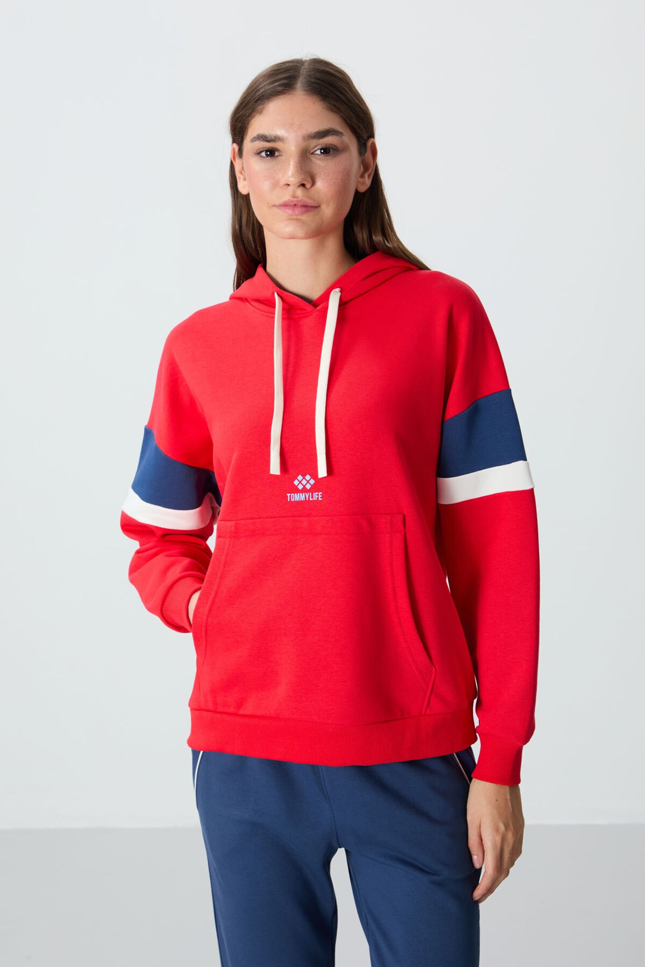 TOMMY Oversized Color-block Hooded Sweatshirt 4