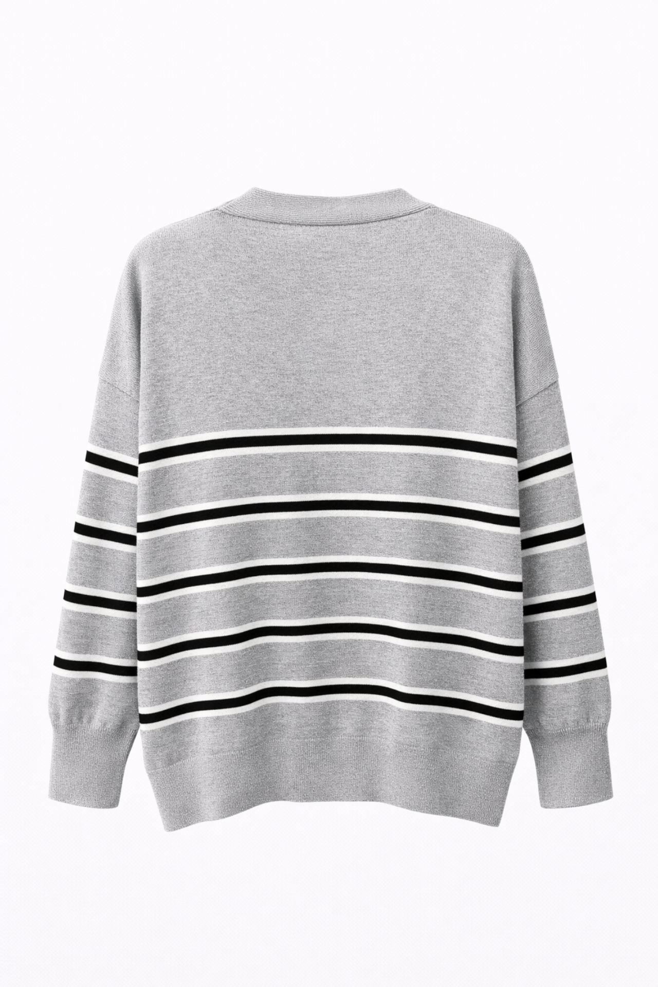 MIXRAY Women's Striped V-Neck Cardigan 3