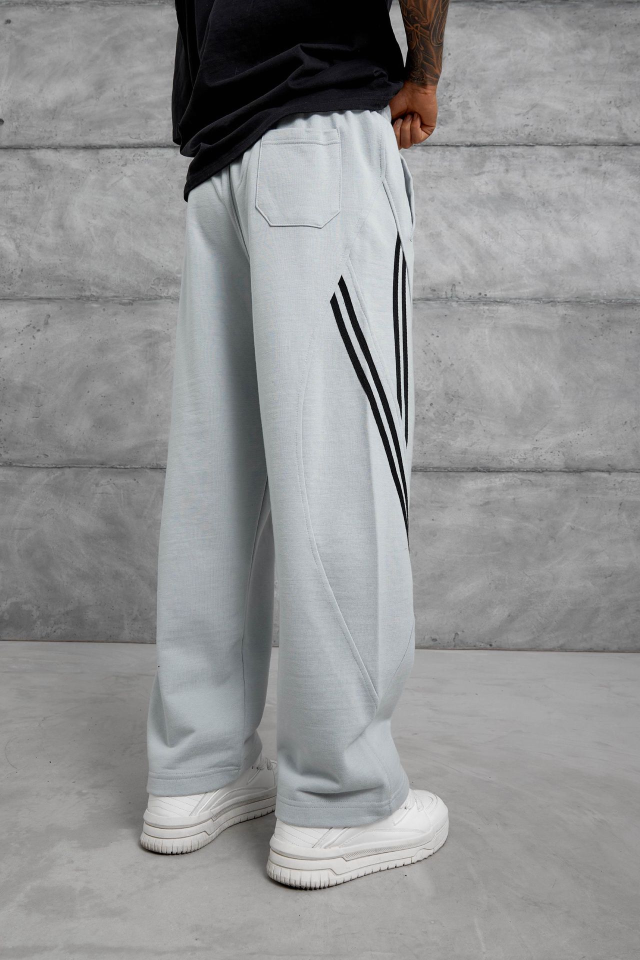NOMARC Çizgili Bol Geniş Paça Jogger Pantolon 4