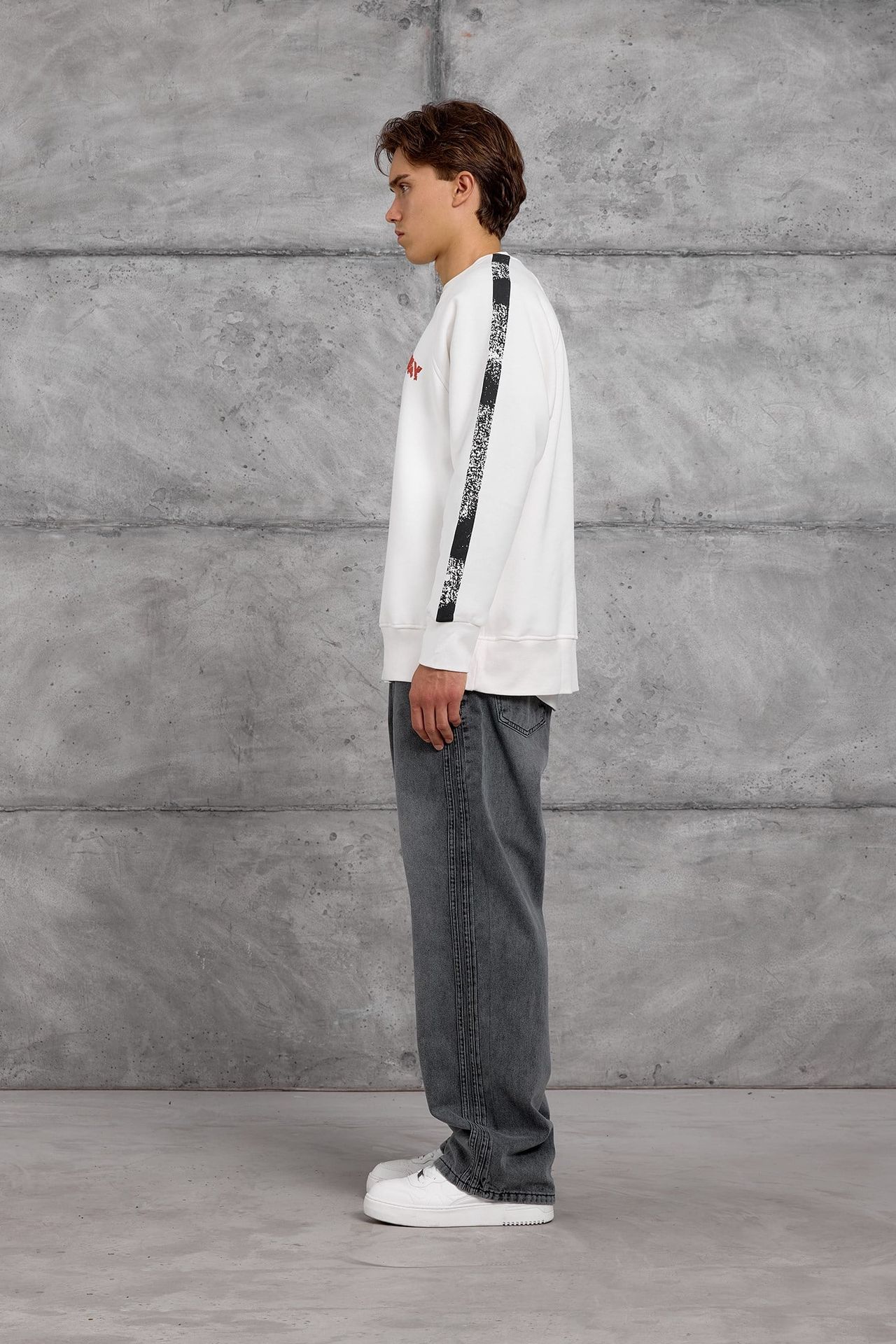NOMARC Printed Striped Crew Neck Sweatshirt 3