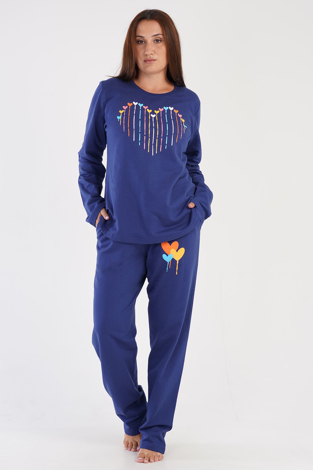 YAKE Desenli İki Parçalı Pijama Takımı 2