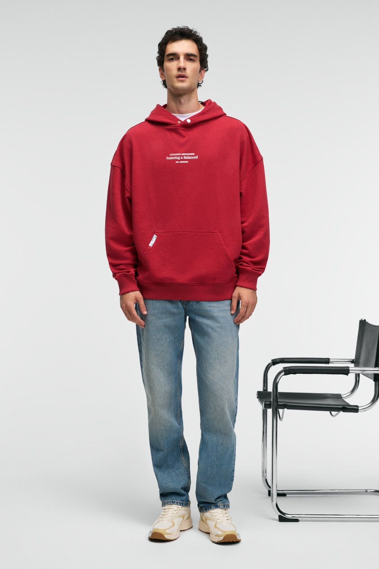 GRIMELANGE Baskılı Kapüşonlu Cepli Sweatshirt 1