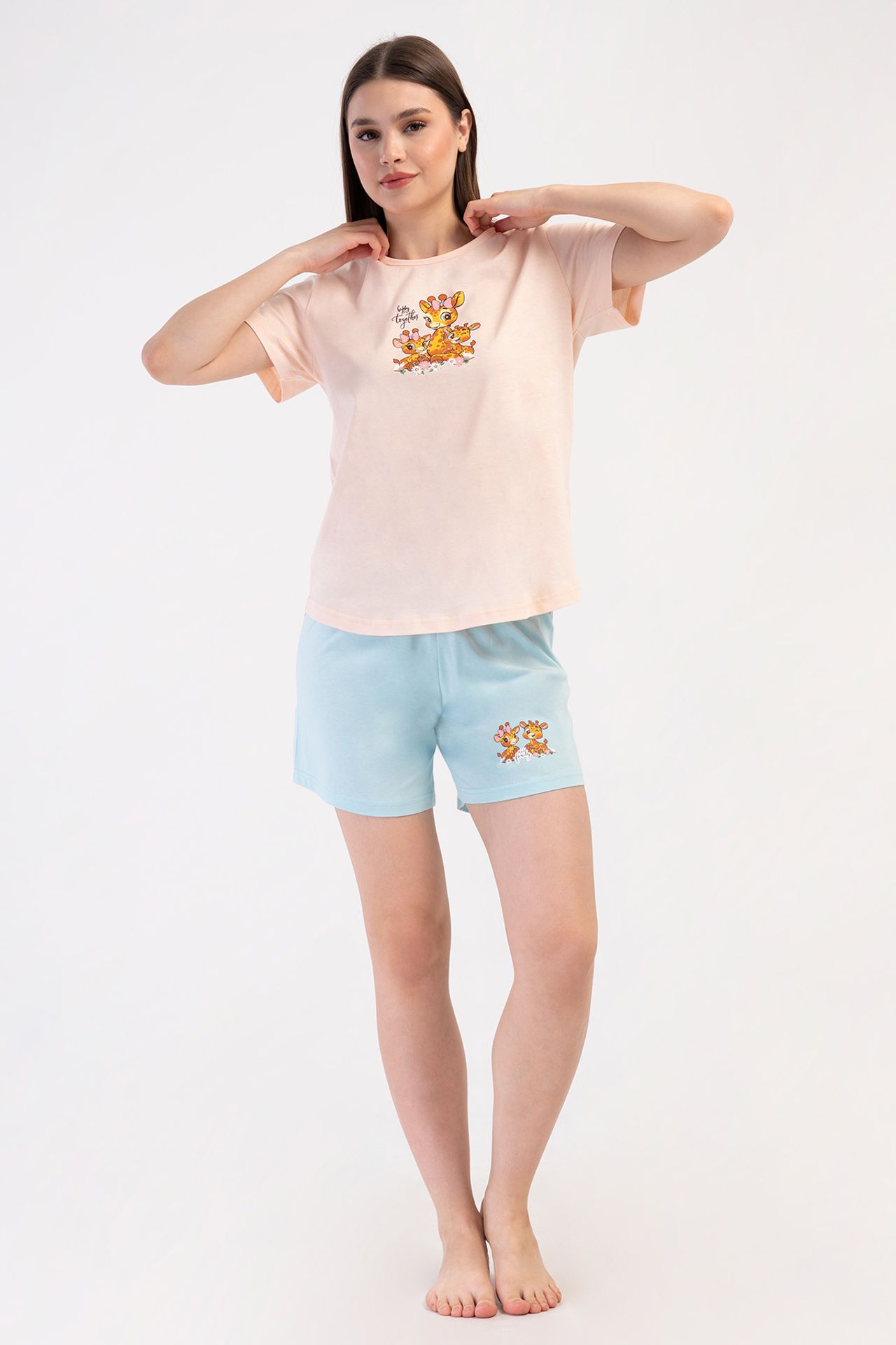 YAKE İki Parçalı Baskılı Pijama Takımı 1