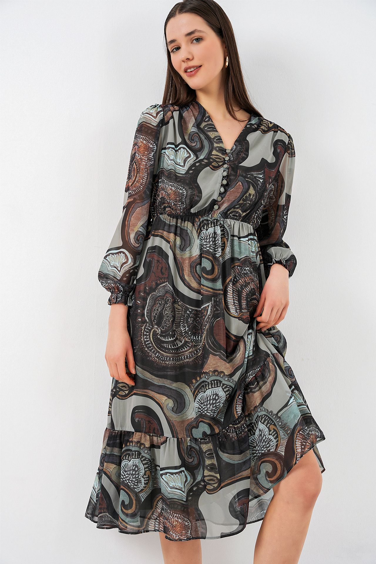 BDART Leopard Print V-Neck Midi Dress 1