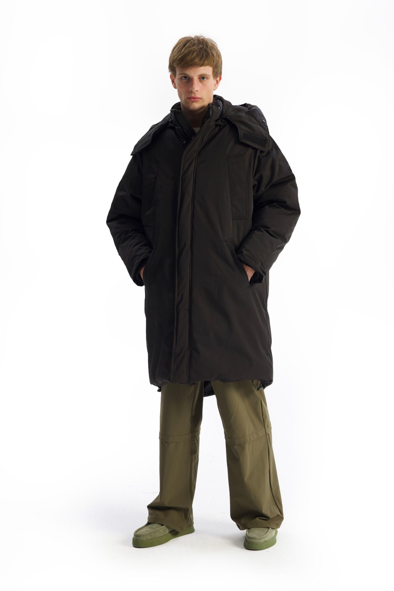 GIESTO Hooded Long Puffer Jacket with Pockets 6