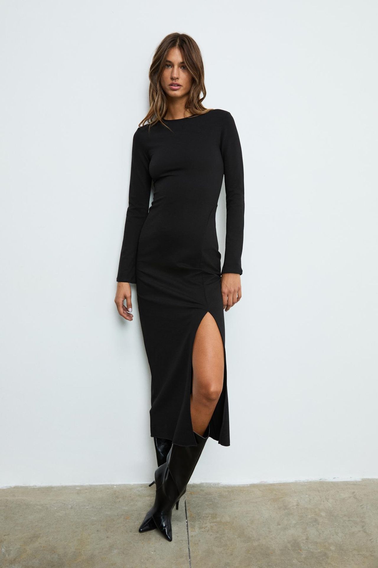 GRIMELANGE Crew Neck Bodycon Midi Dress 6