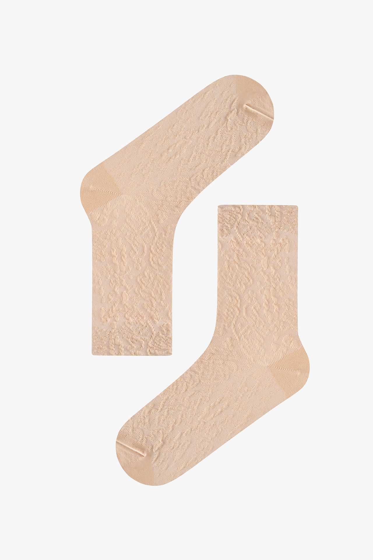 PENTI Elegance Texture Cotton Jacquard Pair Crew Socks 4