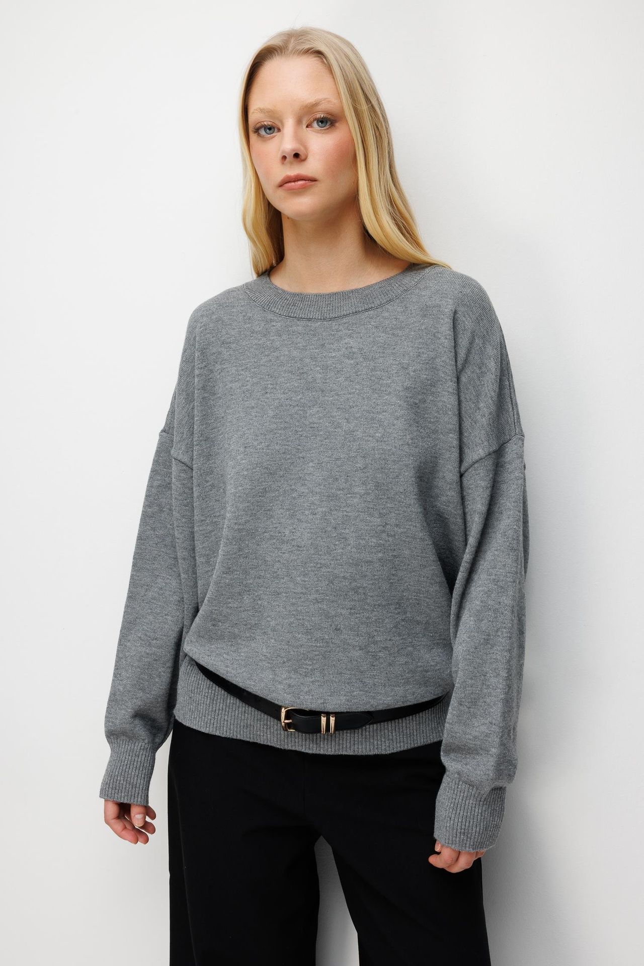 MIXRAY Oversize Fitilli Örgü Kazak 2