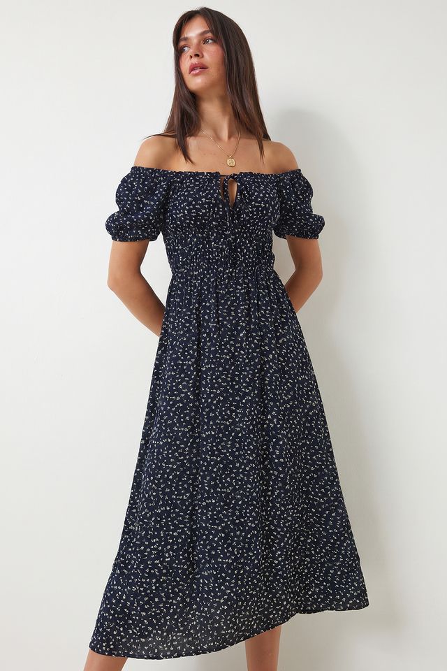 ISTANBUL Floral Viscose Midi Dress