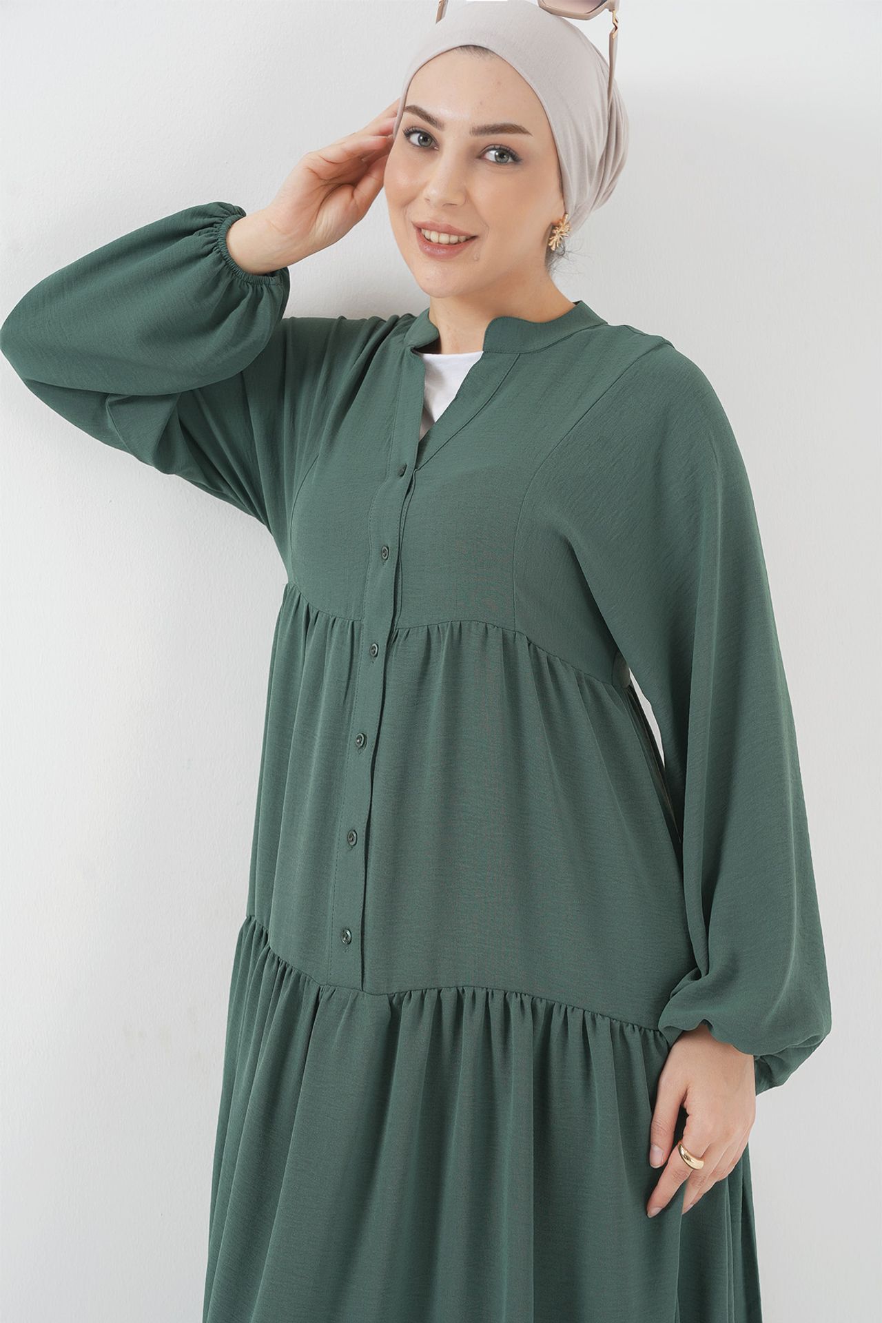 BDART V-Neck Button Closure Relaxed Fit Maxi Dress