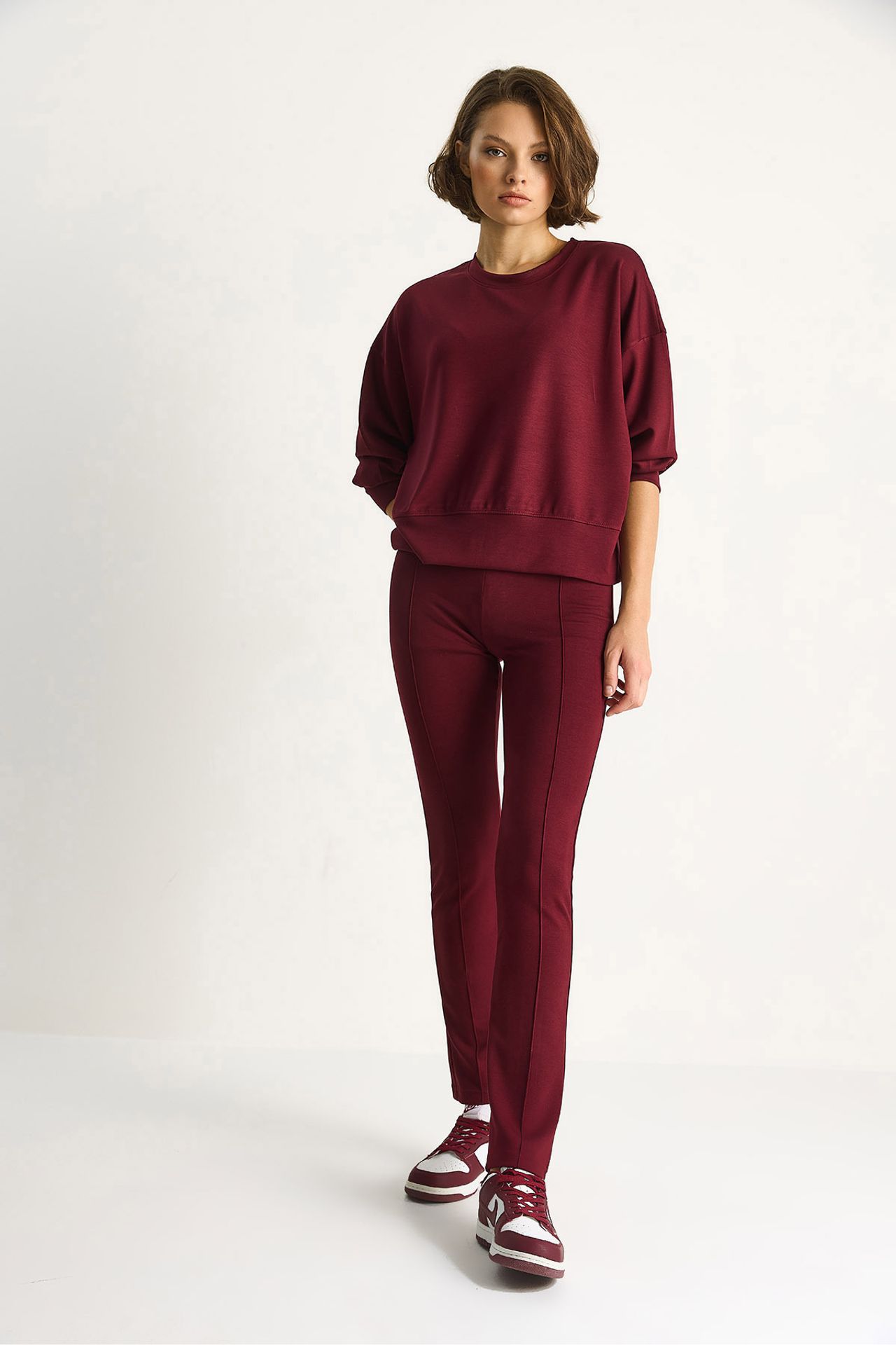 LUCCI Fitted Long Sleeve Crew Neck Two-Piece Set 5