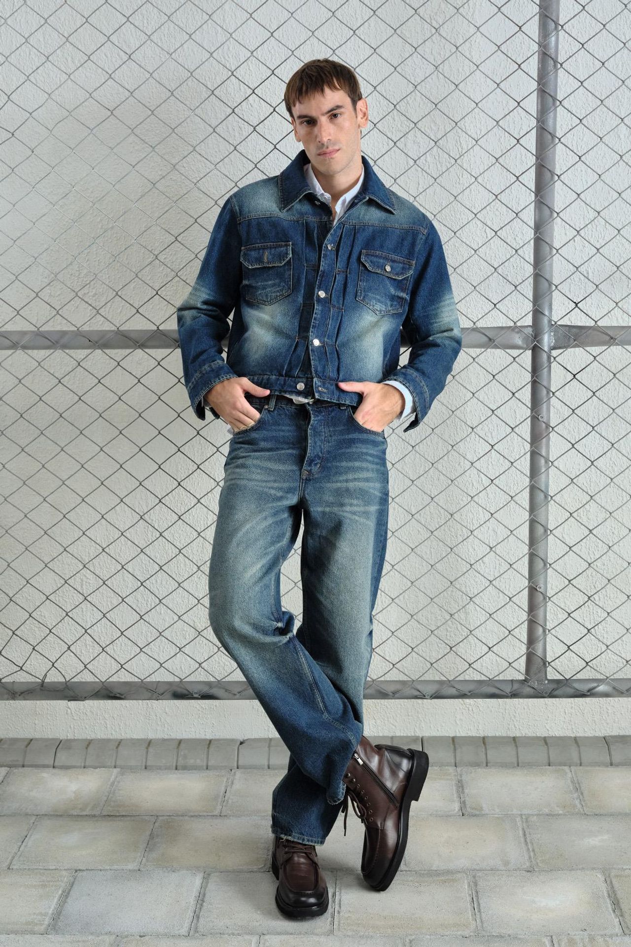 GIESTO Denim Buttoned Jacket with Pocket 1