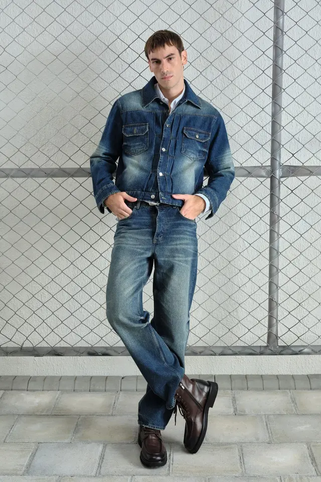 GIESTO Denim Buttoned Jacket with Pocket