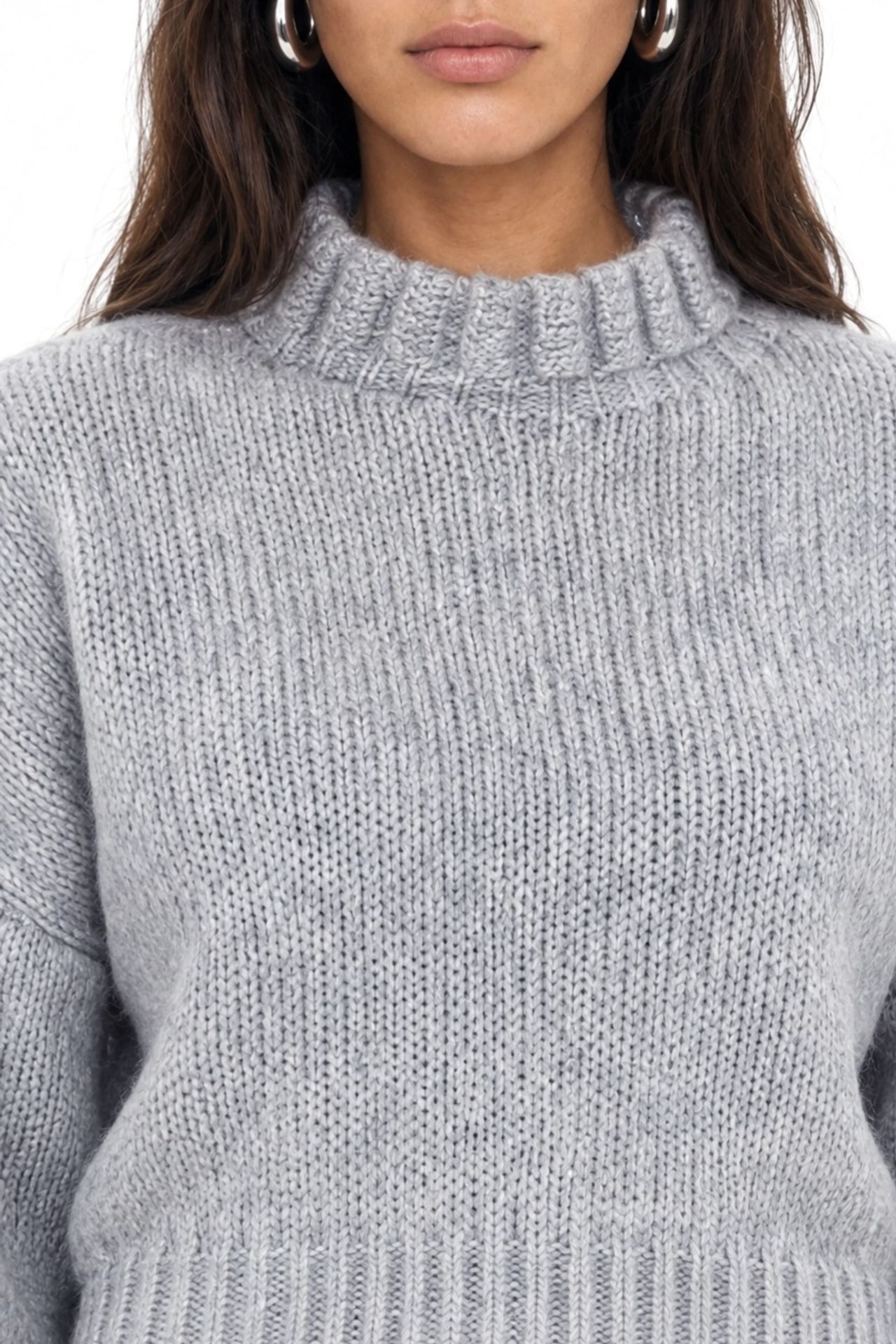 Mixray Thick Turtleneck Textured Crop Sweater 4