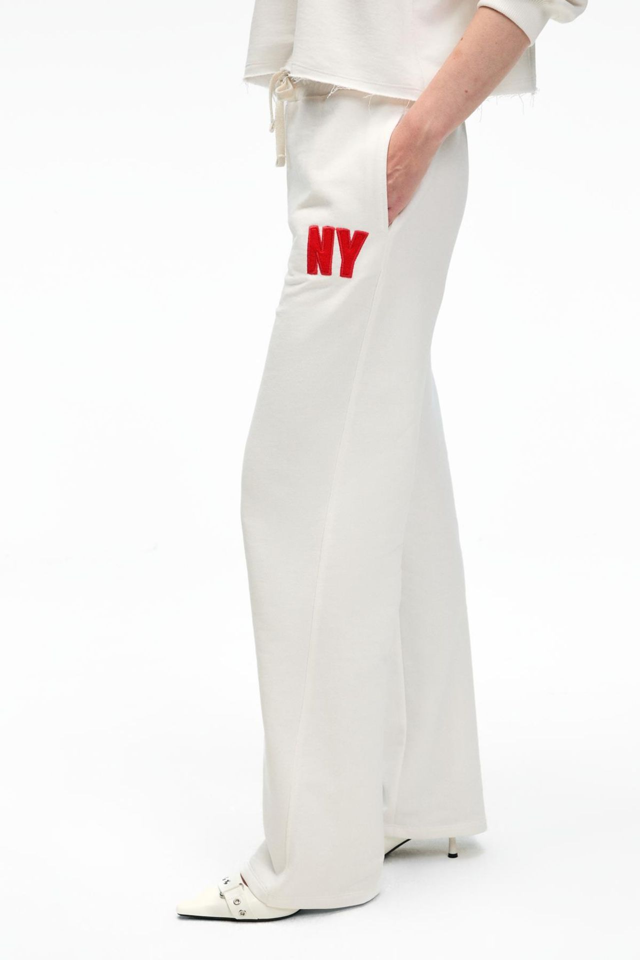 GRIMELANGE Wide Leg Text Print Joggers 4