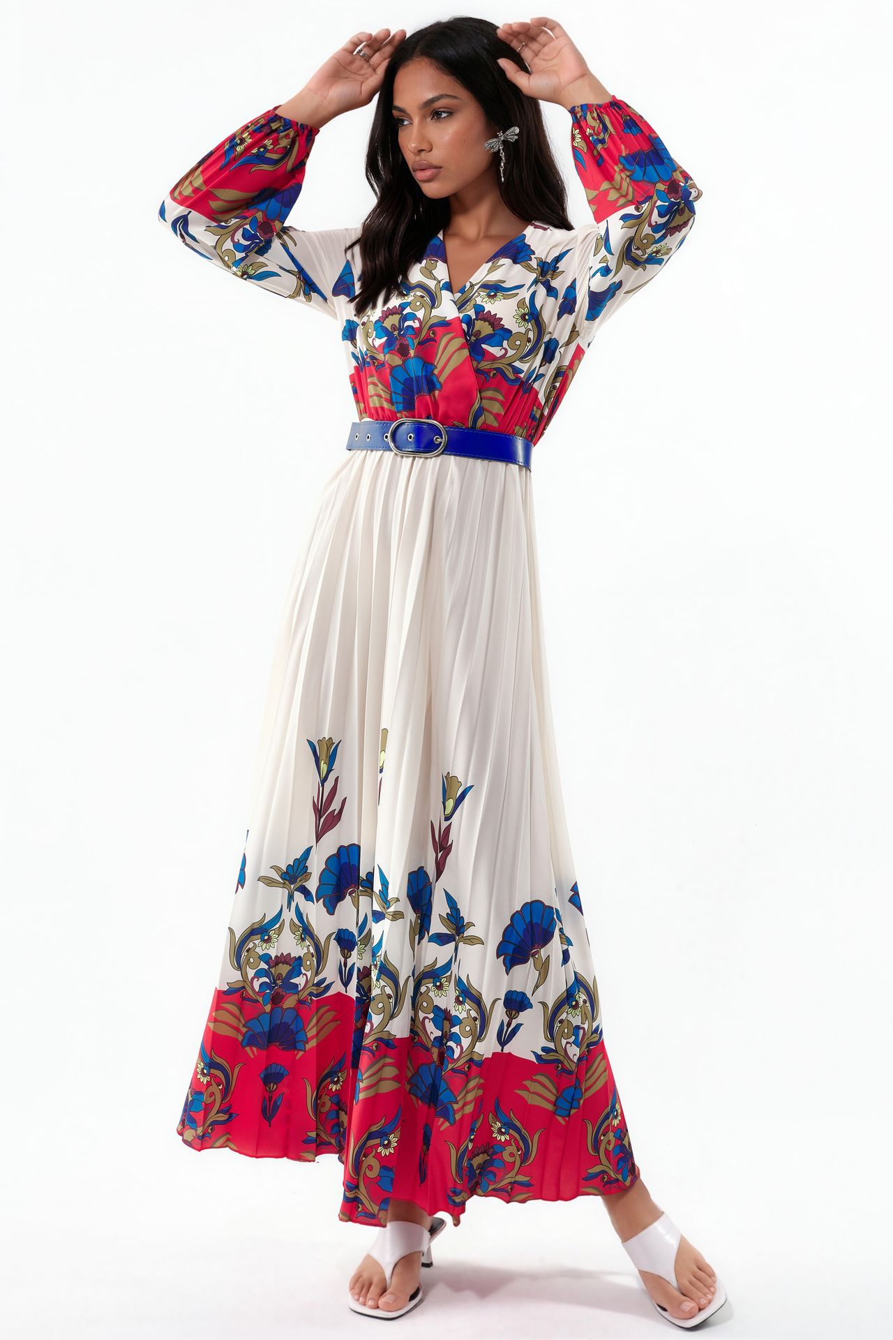 MSN Floral Midi Dress With Belt 1