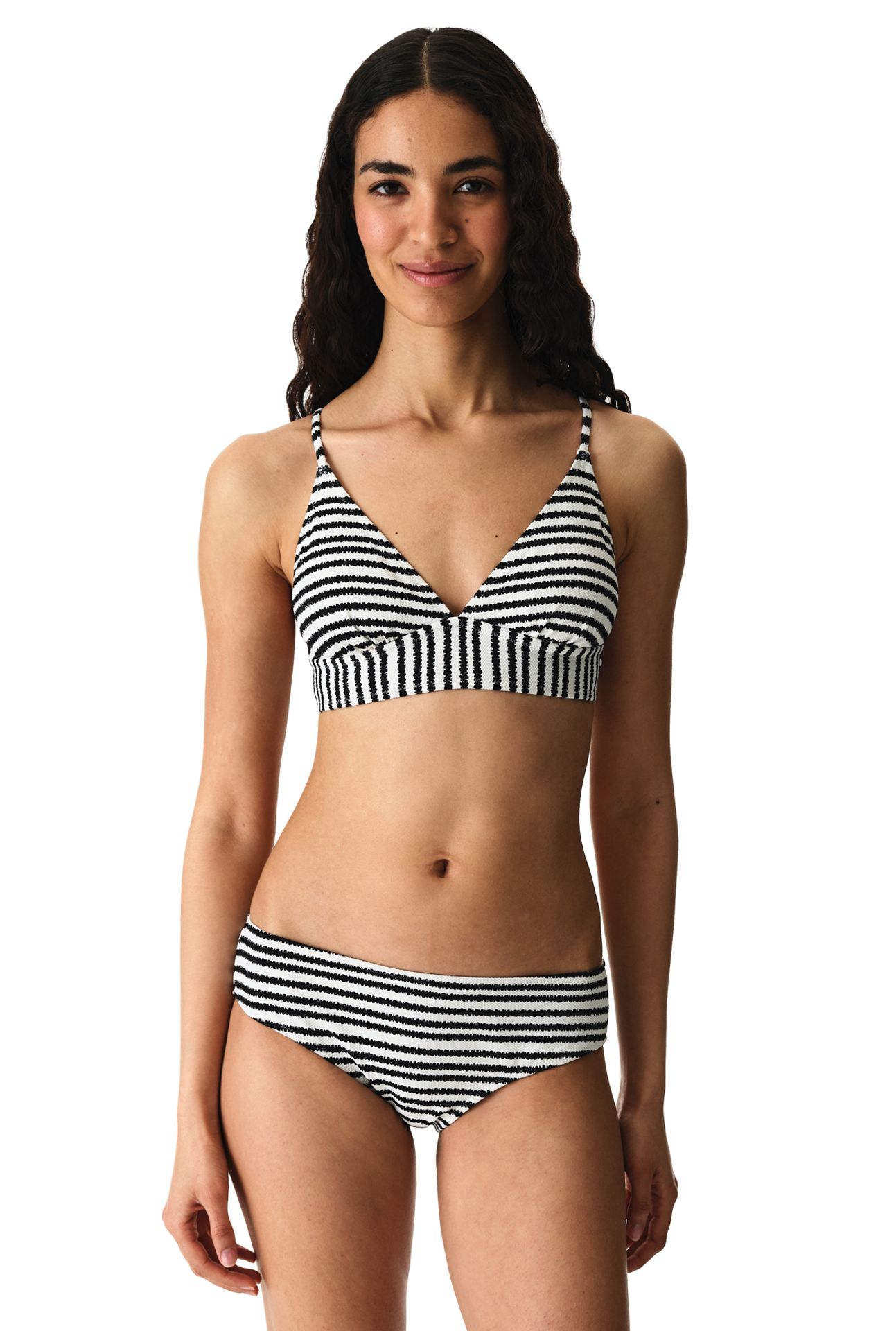 PENTI Ringel Striped Textured Mid-Rise Bikini Bottom 3