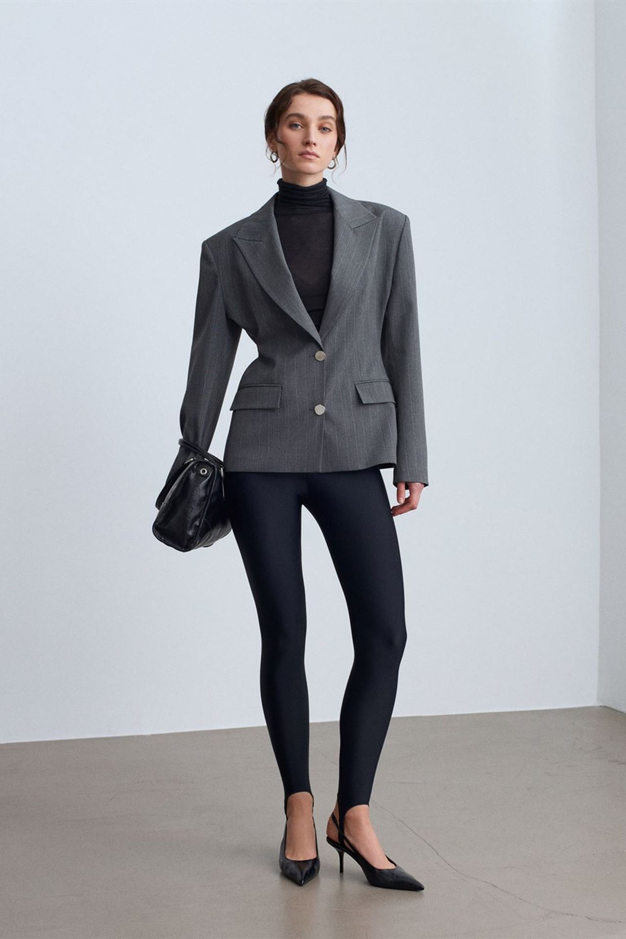 DILVIN Şal Yaka Dar Kesim Krep Blazer 4