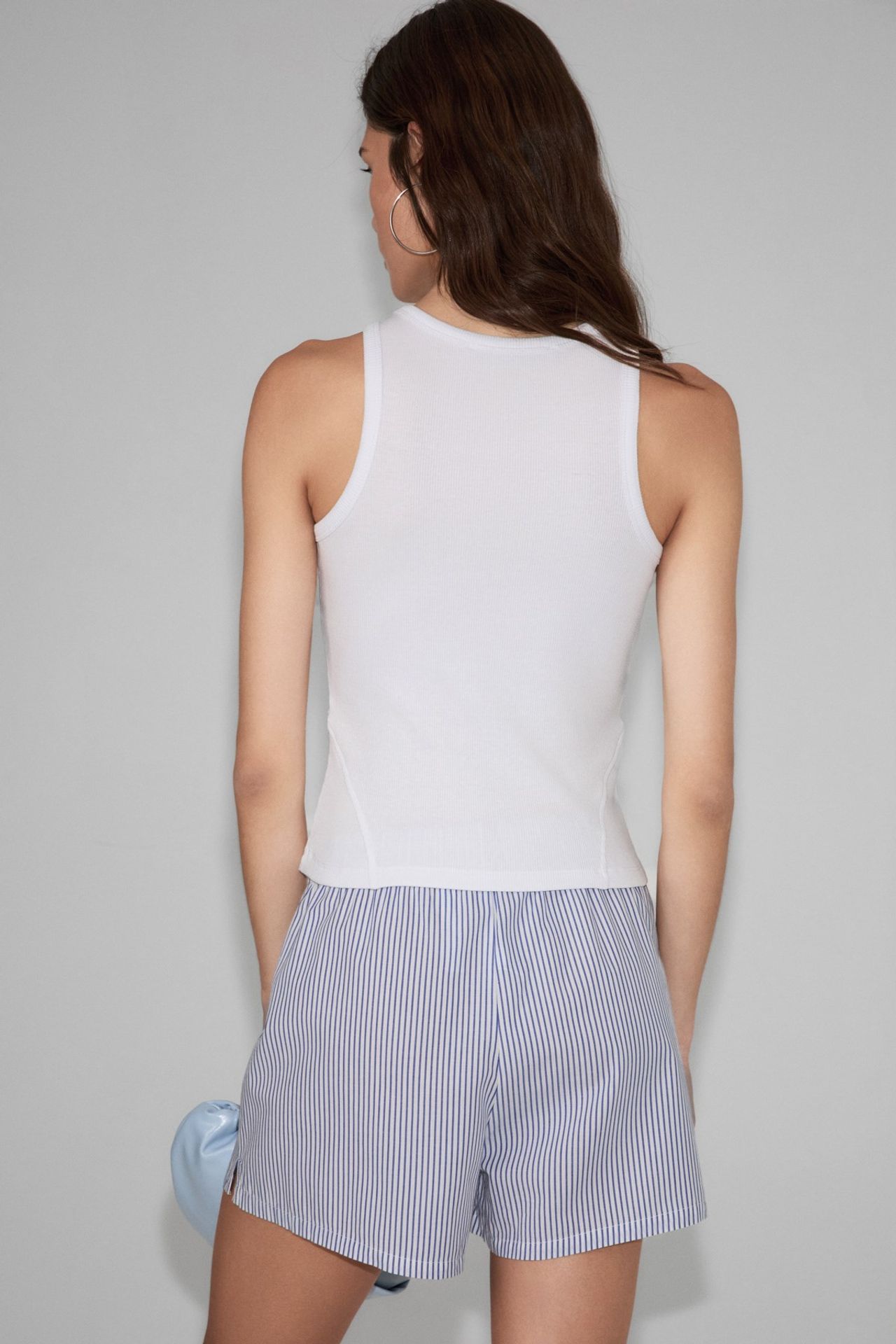 GRIMELANGE Ribbed Halterneck Crop Tank Top 5