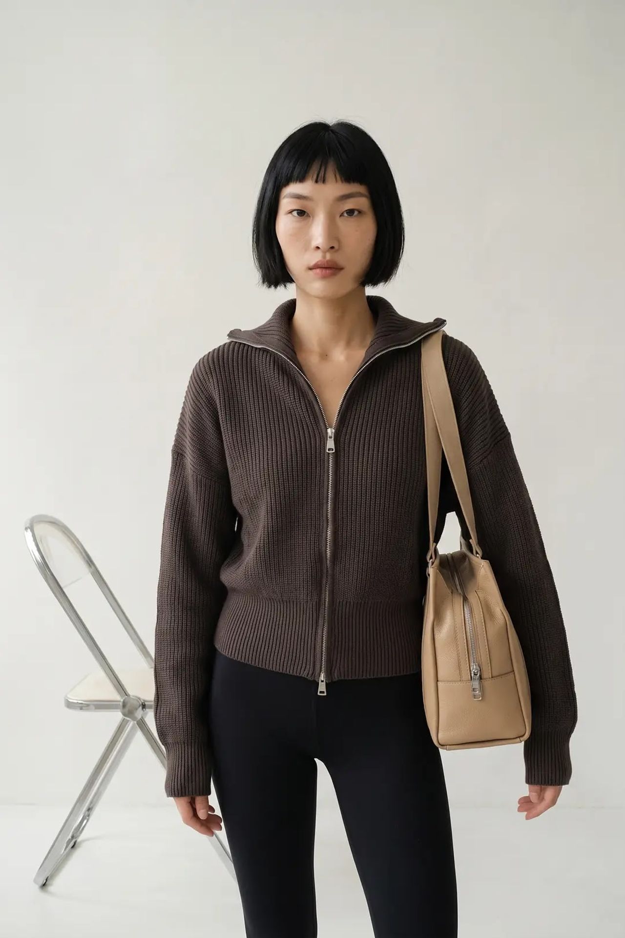 MY FASHION Açık Ön Basit Örgü Hırka 3