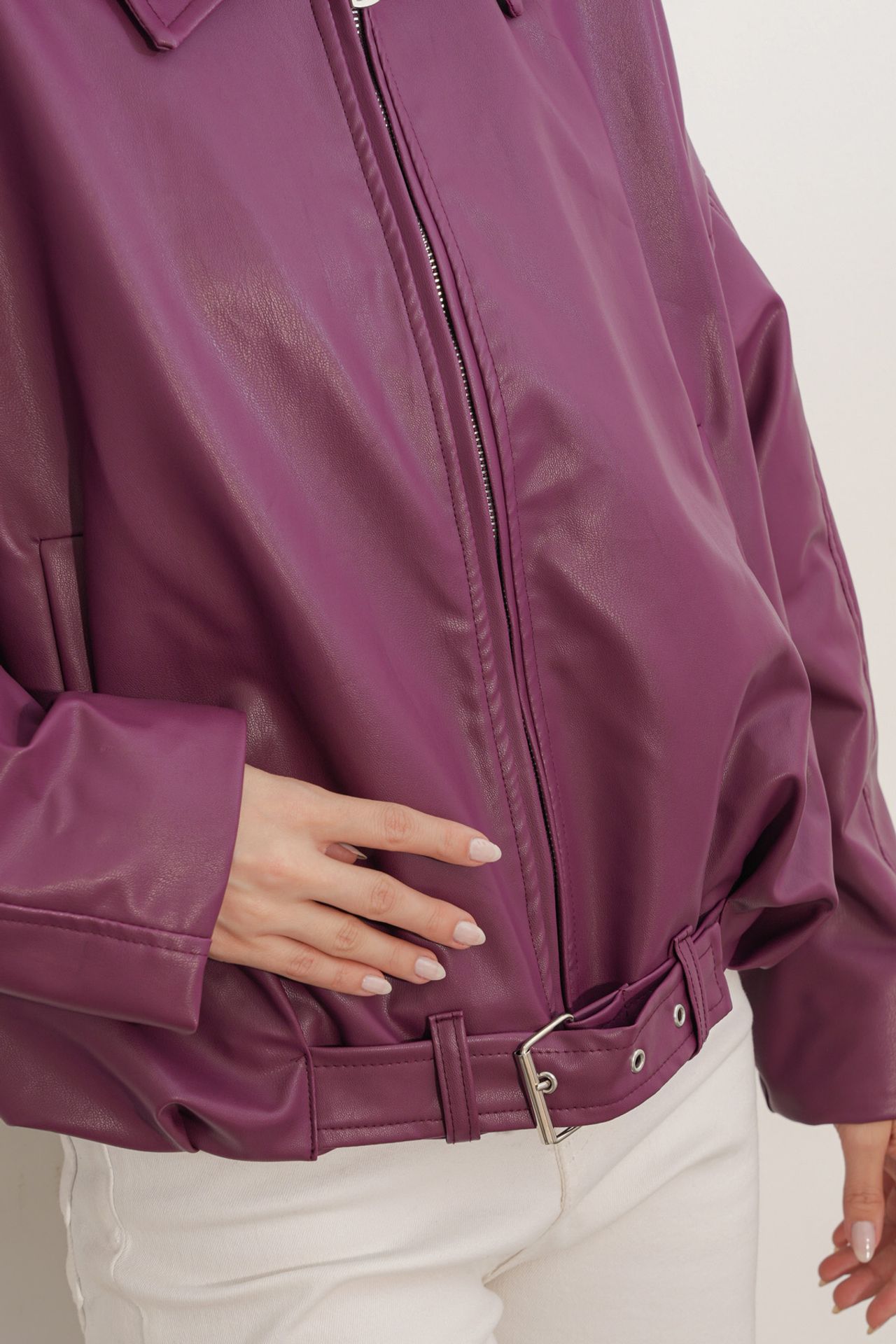 BDART Oversized Faux Leather Belted Jacket 5
