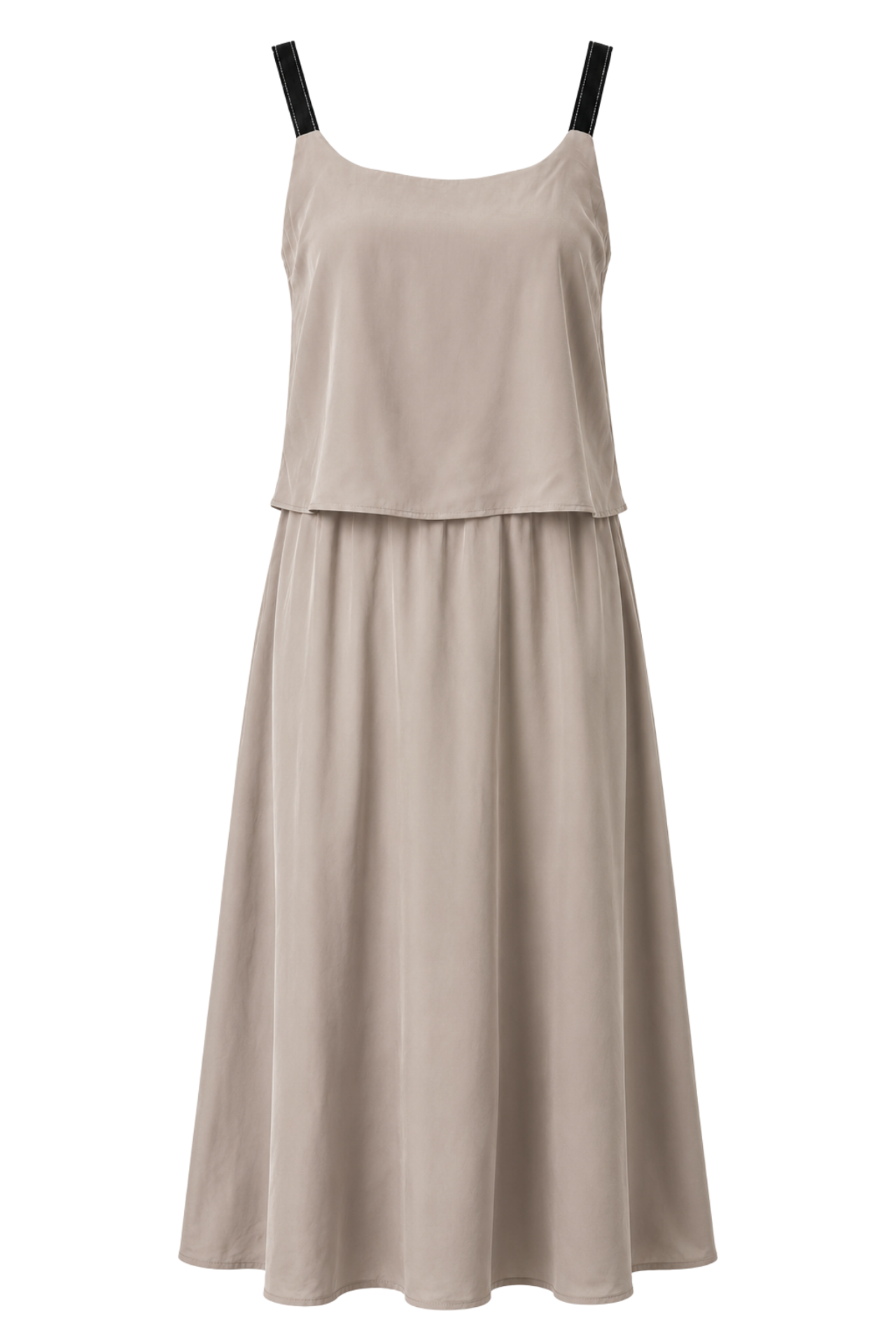 MIXRAY Sleeveless A-line Maxi Dress With Square Neckline 1