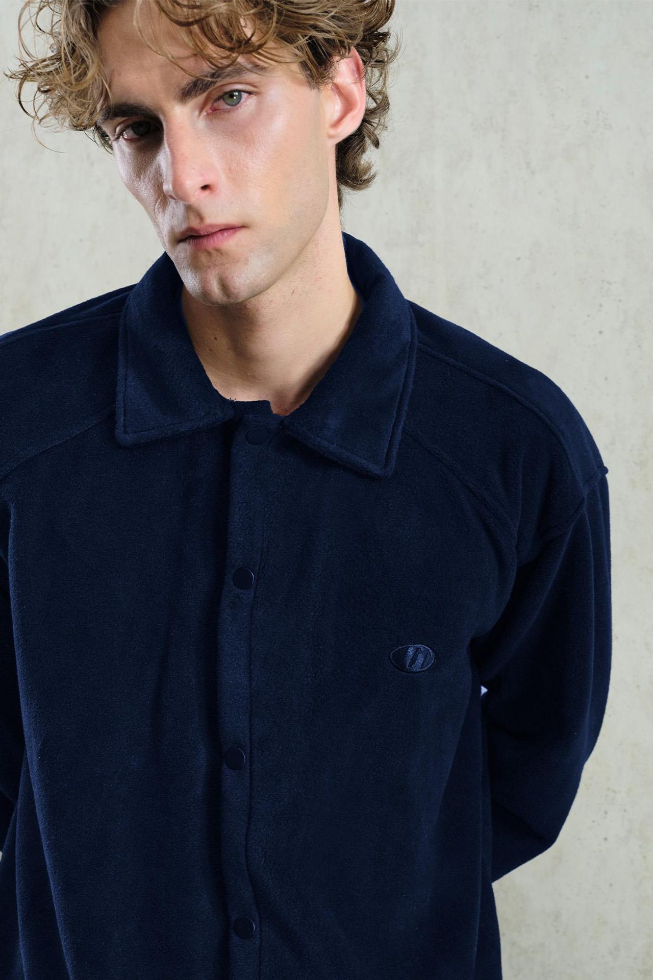 GIESTO Oversized Plush Shirt with Snap Closure 4