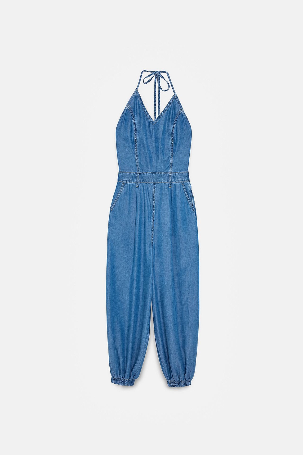 DILVIN Wide-leg Halter Jumpsuit