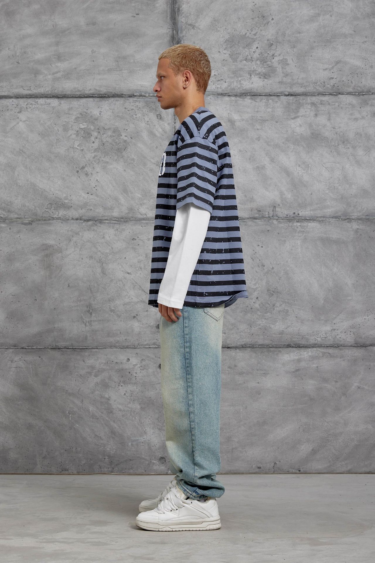 NOMARC Bol Çizgili Bisiklet Yaka Sweatshirt 5