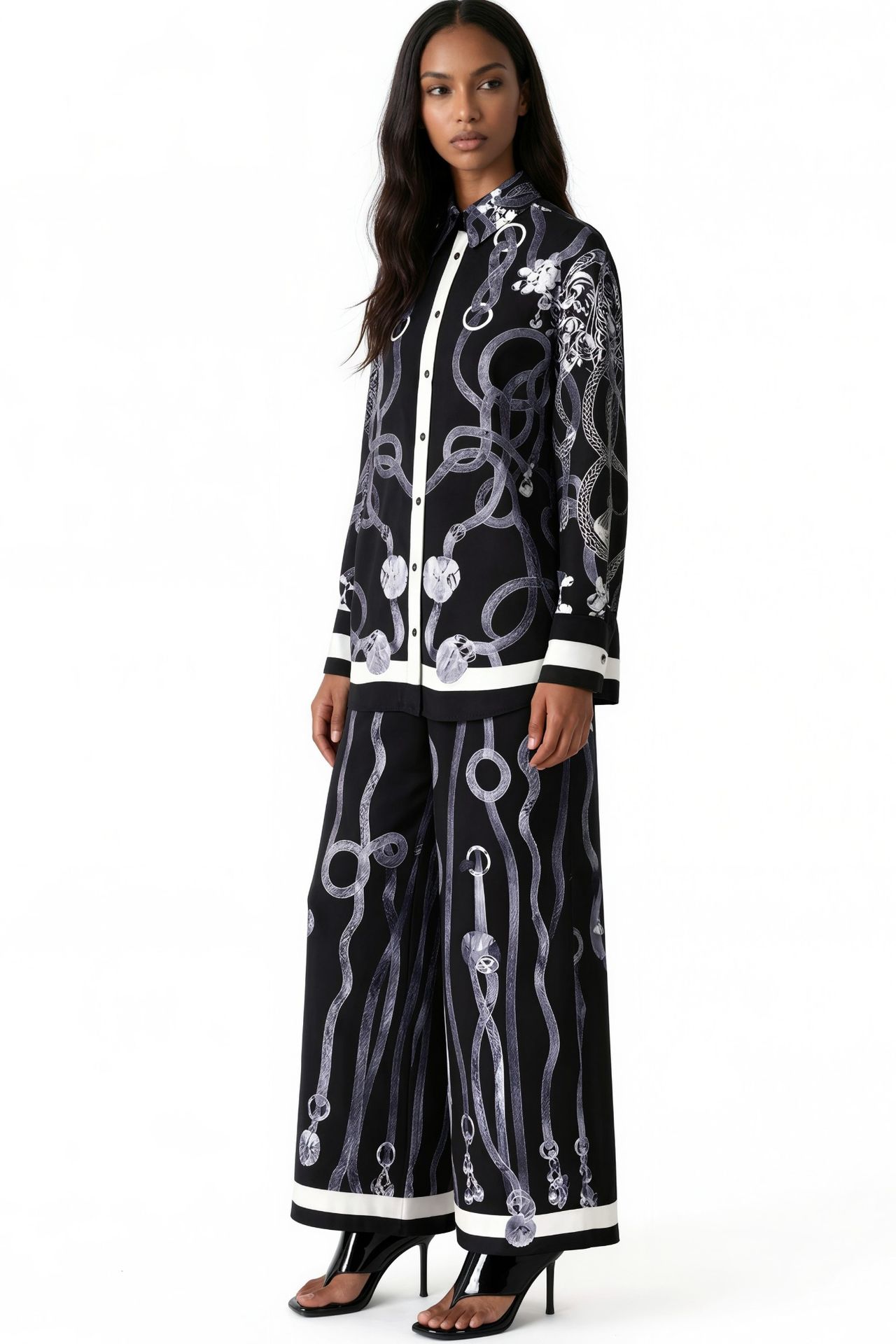 MSN Geometric Shirt Collar Co-ord 2