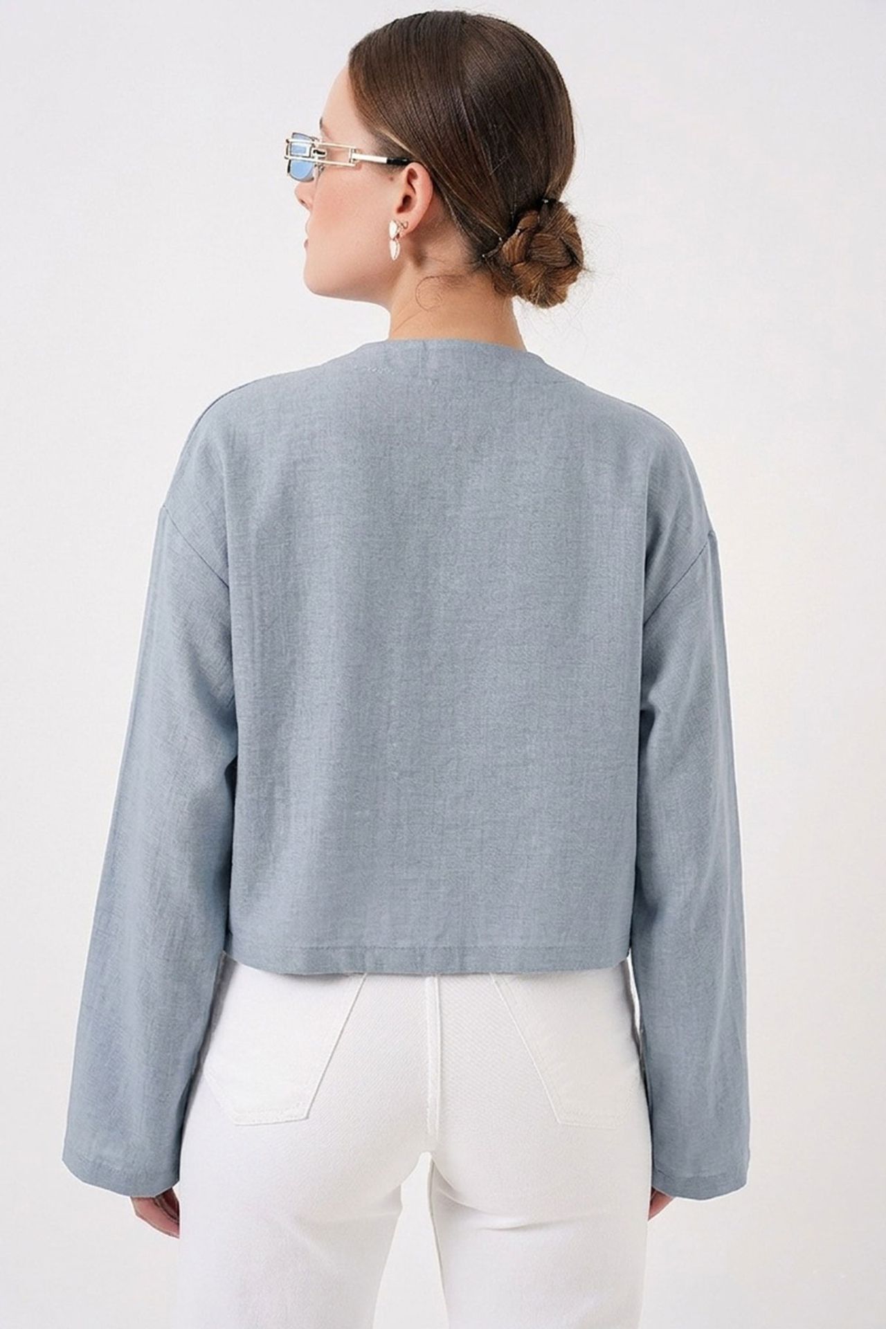 BDART Viscose Blend V-Neck Long Sleeve Kimono with Binding Detail 3
