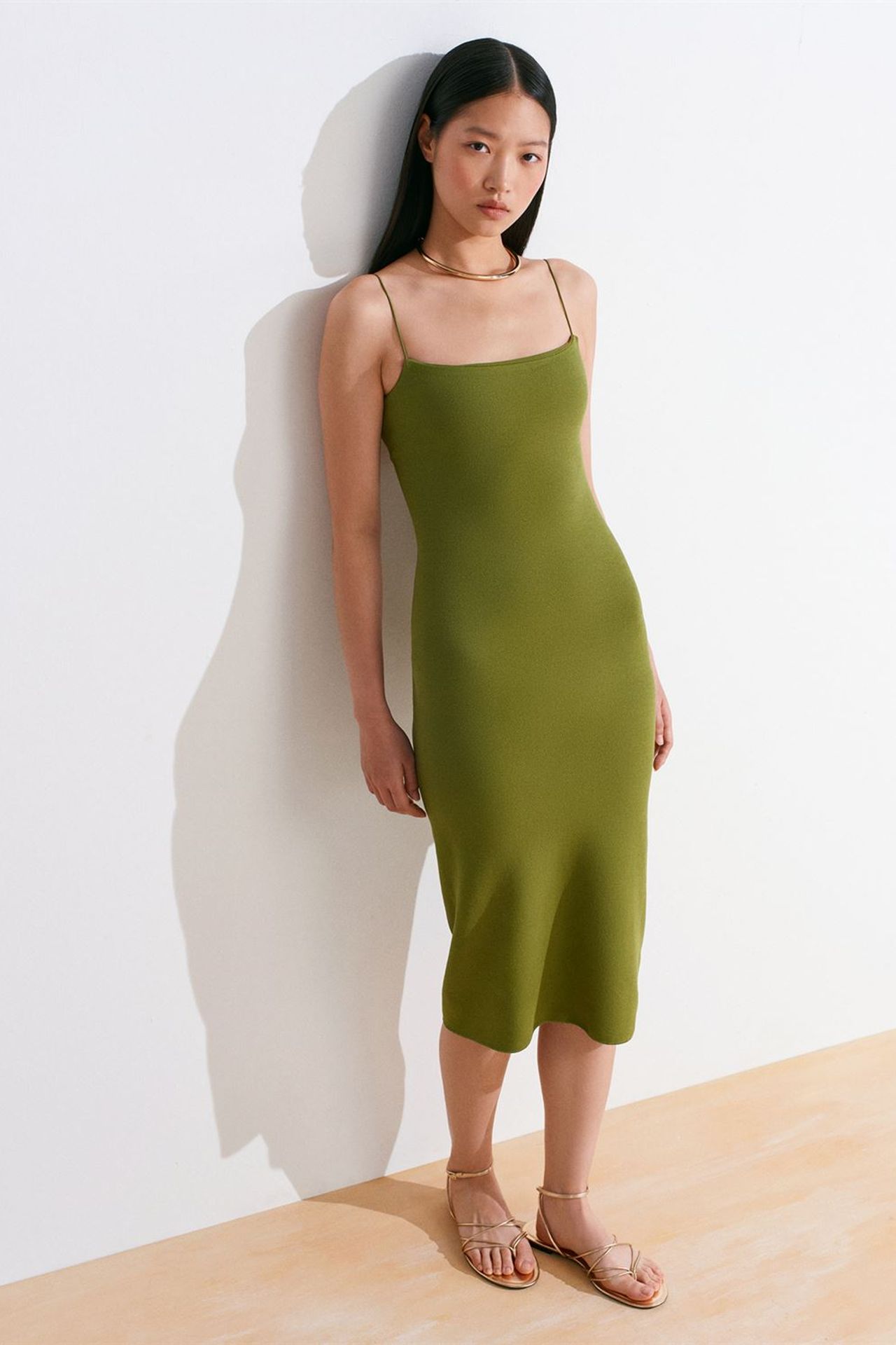 DILVIN Kolsuz Cut-Out Detaylı Bodycon Midi Elbise 1