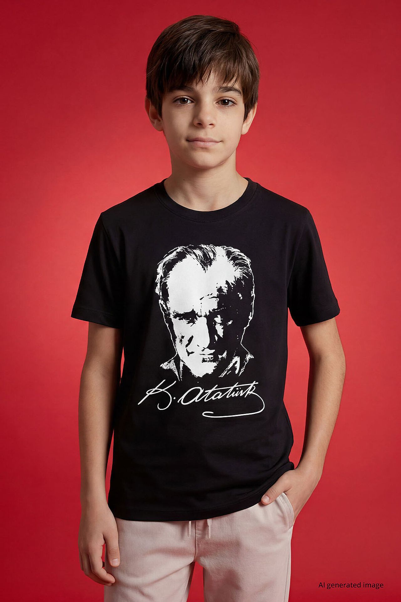 TOMMY Child Crew Neck Text Print T-Shirt 1