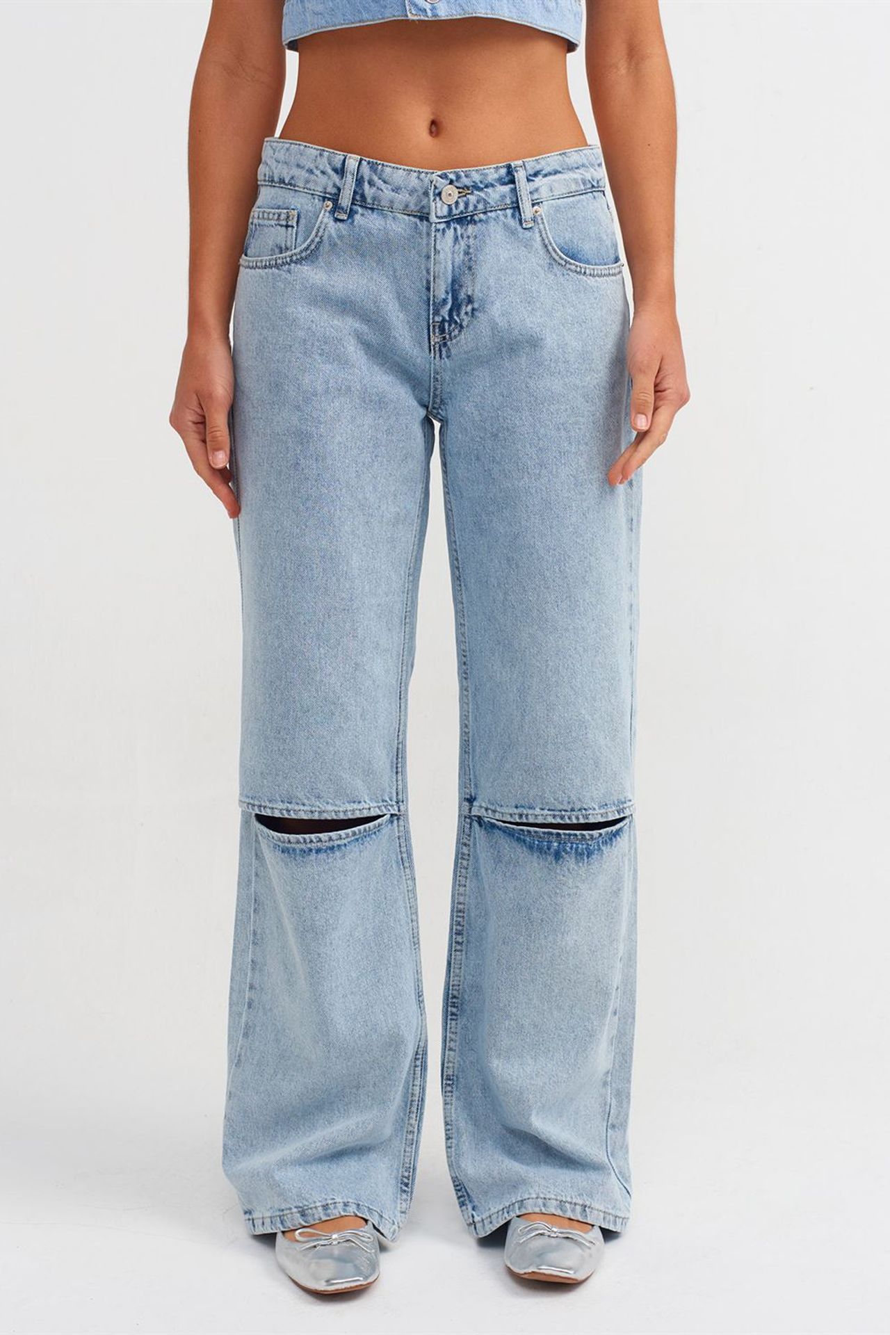 DILVIN Women's High-Waist Wide-Leg Jeans 3